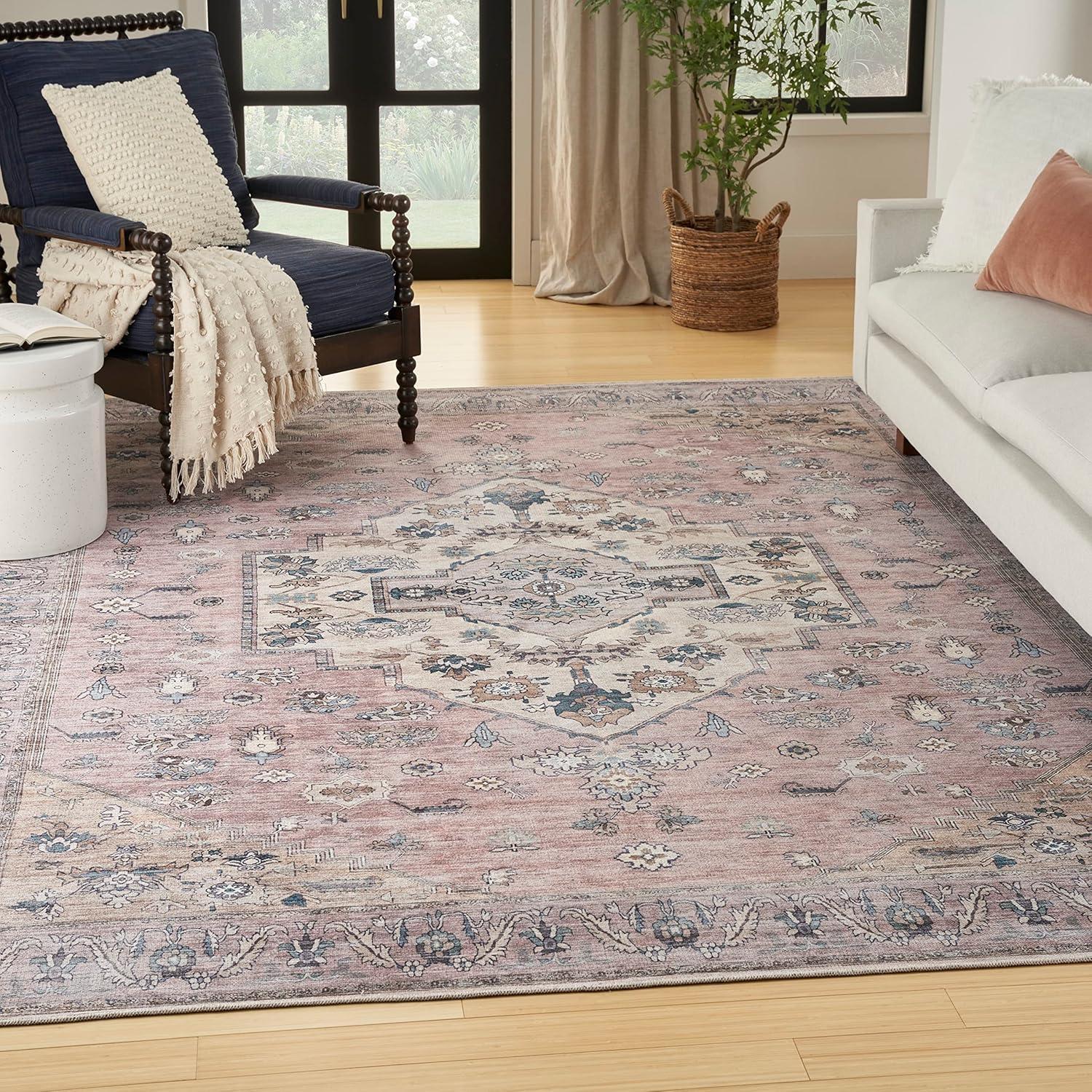 Blush Vintage Persian 5' x 7' Chenille Area Rug