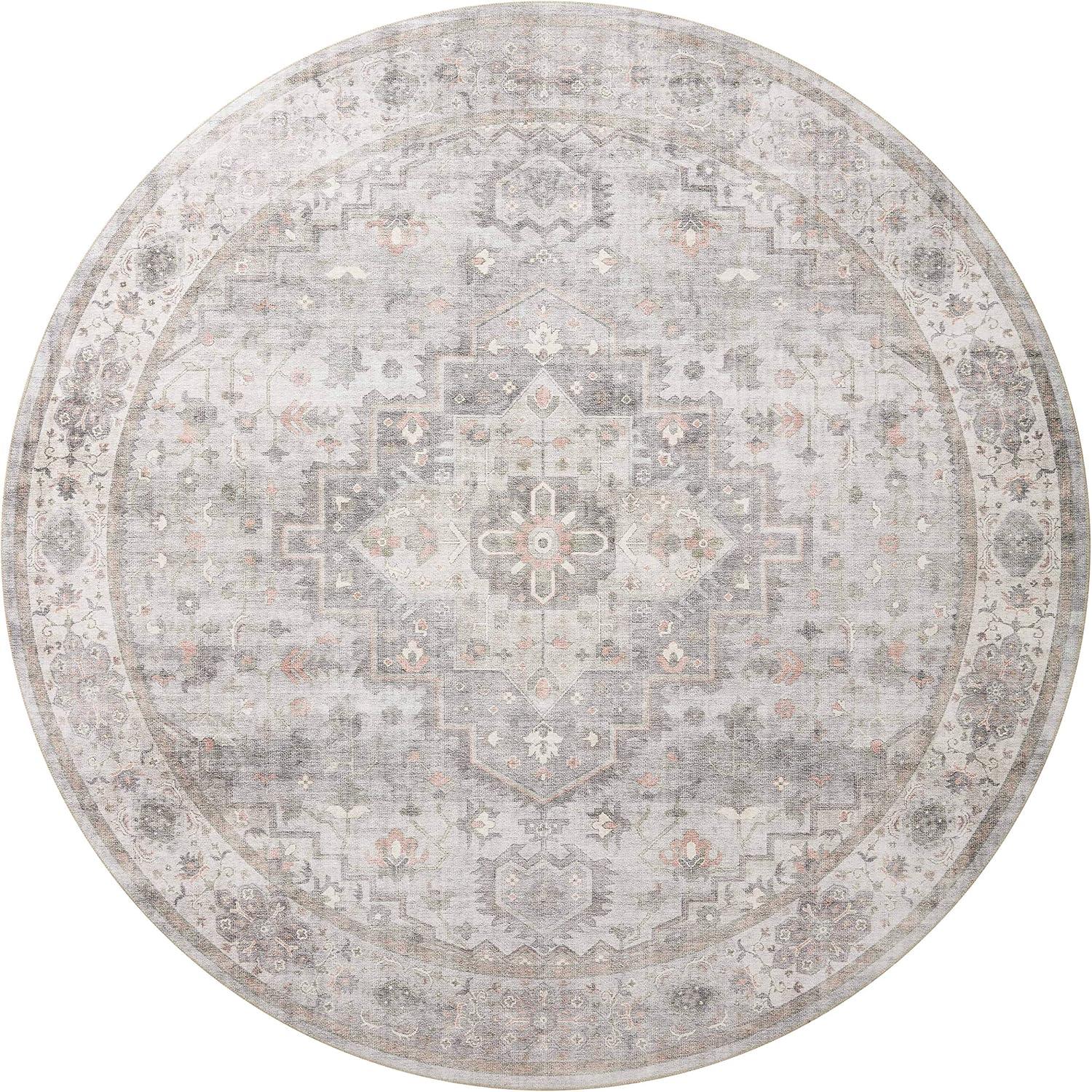 Loloi II Heidi Collection HEI-02 Dove / Blush, Oriental Area Rug 3'-6" x 5'-6"