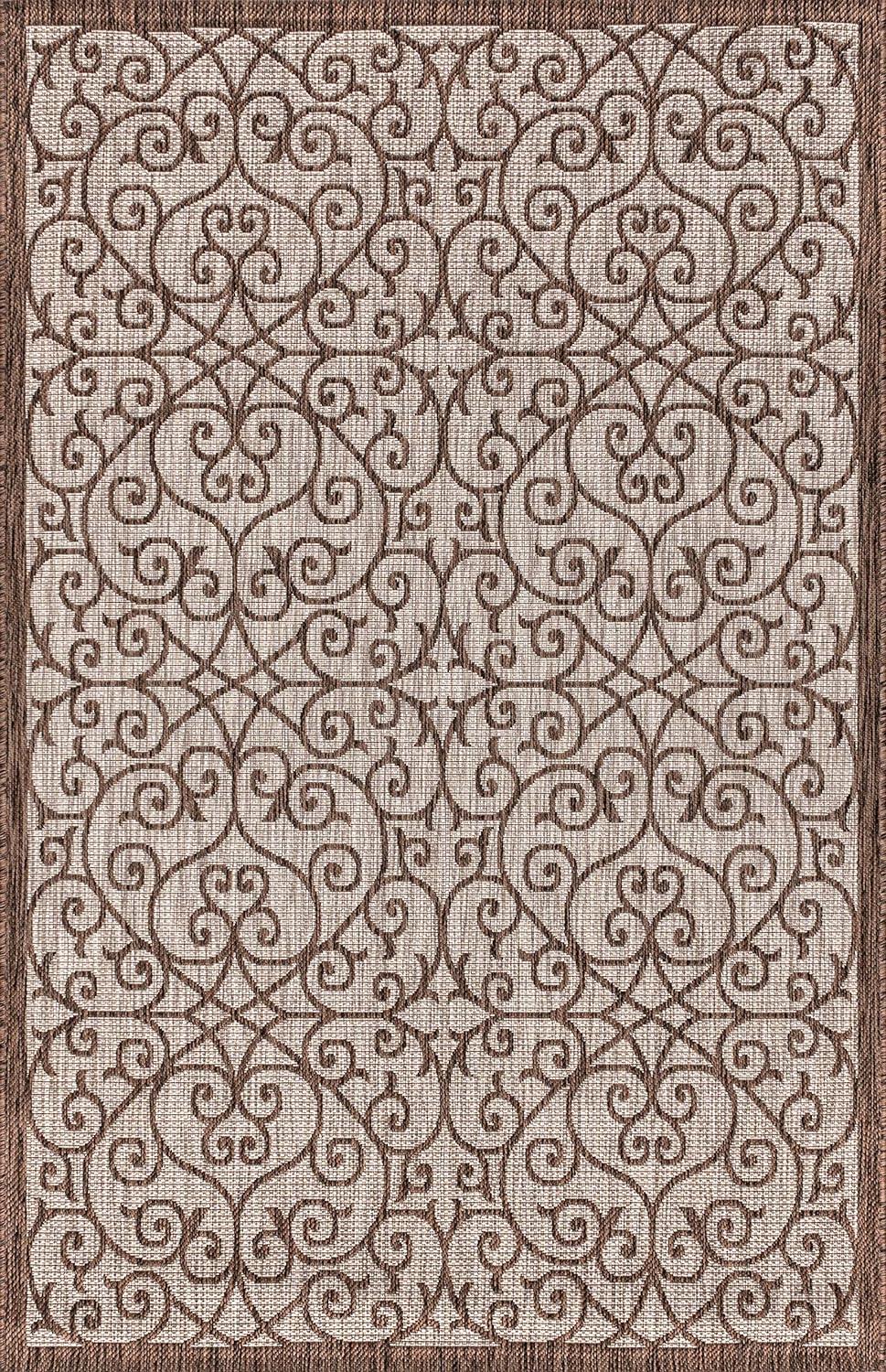 Madrid Vintage Filigree Textured Weave Indoor/Outdoor Area Rug - JONATHAN Y