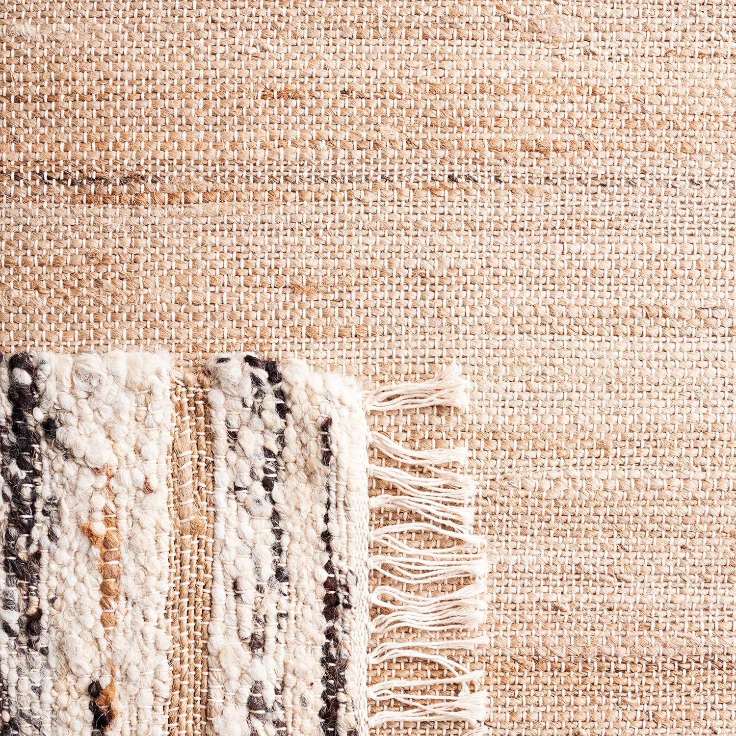 Natura NAT871 Hand Woven Area Rug - Natural/Black - 5'x8' - Safavieh.