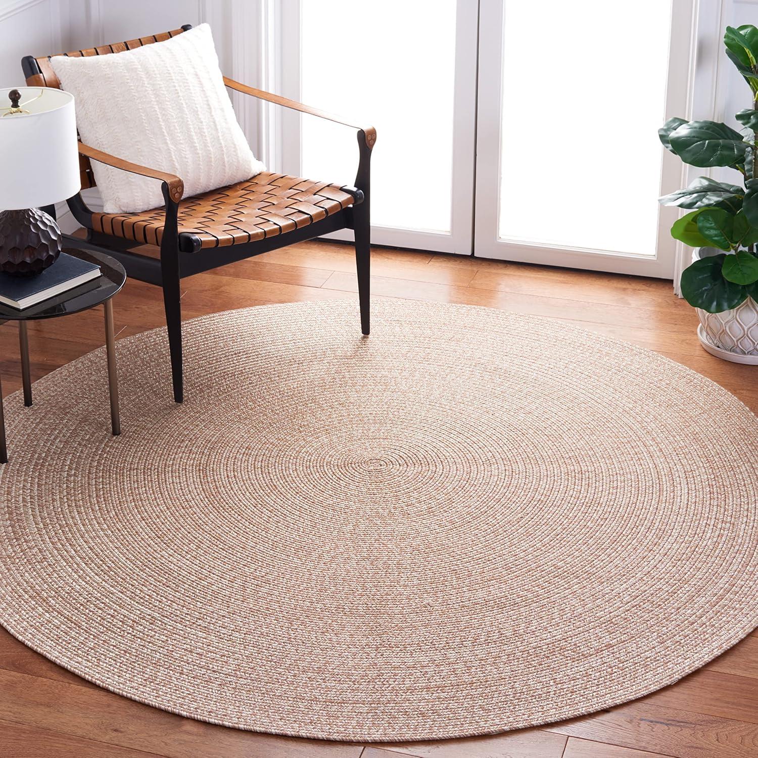 Braided BRA201 Hand Woven Indoor Machine Washable Area Rug - Natural - 6' Round - Safavieh