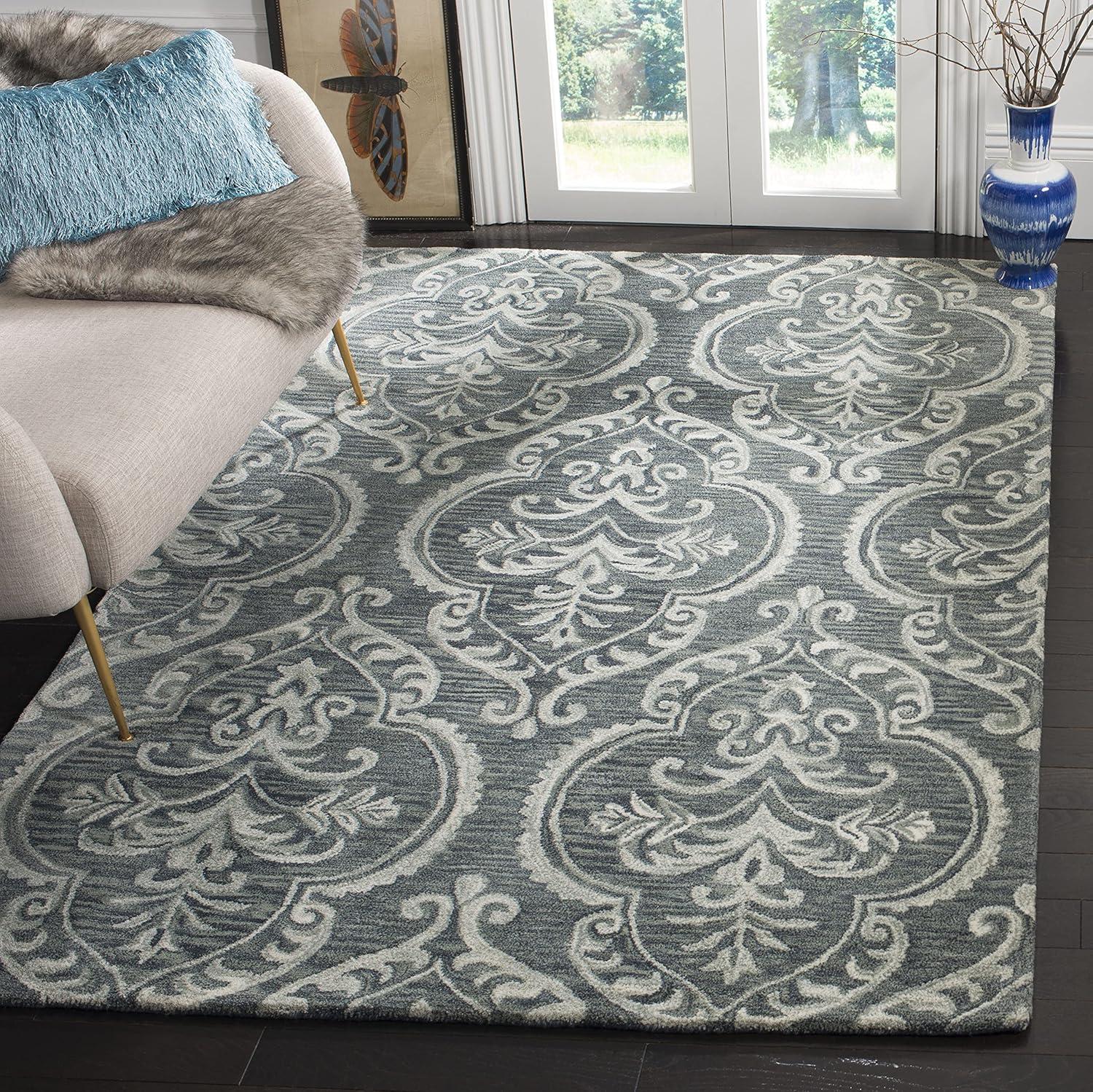 Blossom BLM603 Hand Tufted Area Rug - Blue/Sage - 8'x10' - Safavieh.
