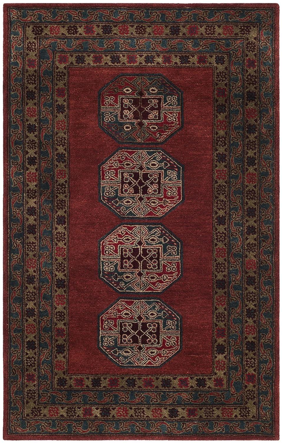 Heritage HG919 Hand Tufted Area Rug - Red - 5'x8' - Safavieh.