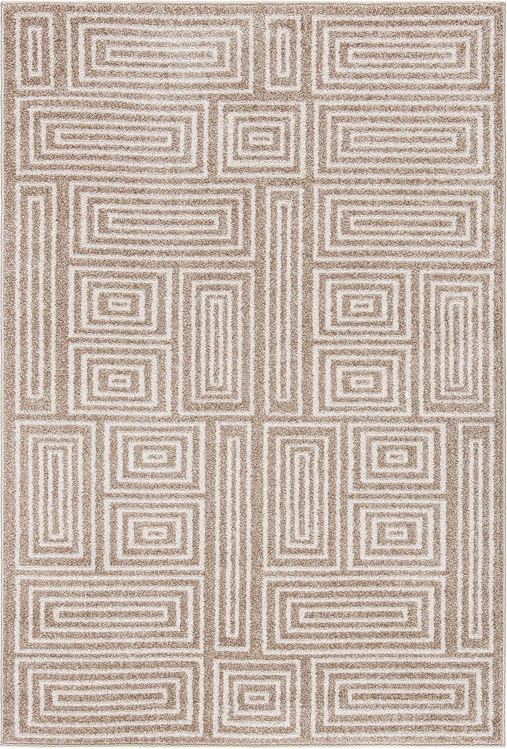 Amherst AMT430 Power Loomed Indoor Area Rug - Wheat/Beige - 4'x6' - Safavieh