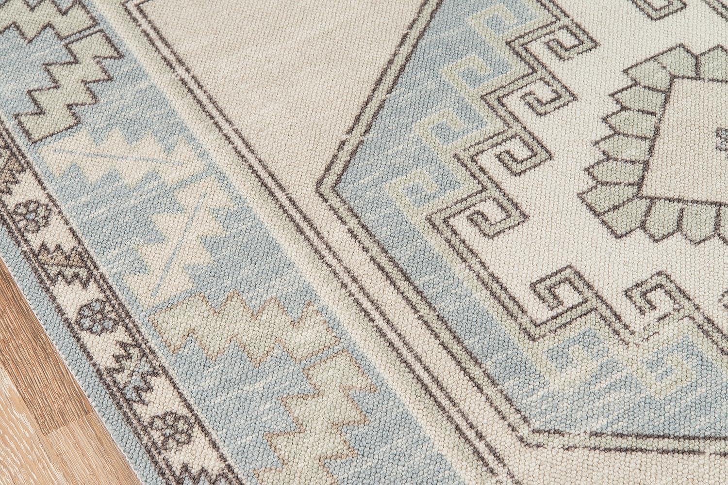 3'3"x5' Medallion Loomed Accent Rug Light Blue - Momeni: Traditional Wool & Nylon, Low Pile, Indoor Rectangle Rug