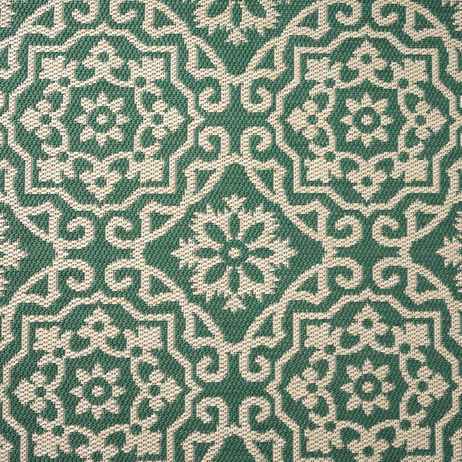 NICOLE MILLER NEW YORK Patio Country Danica Geometric Indoor/Outdoor Area Rug, Green/Beige
