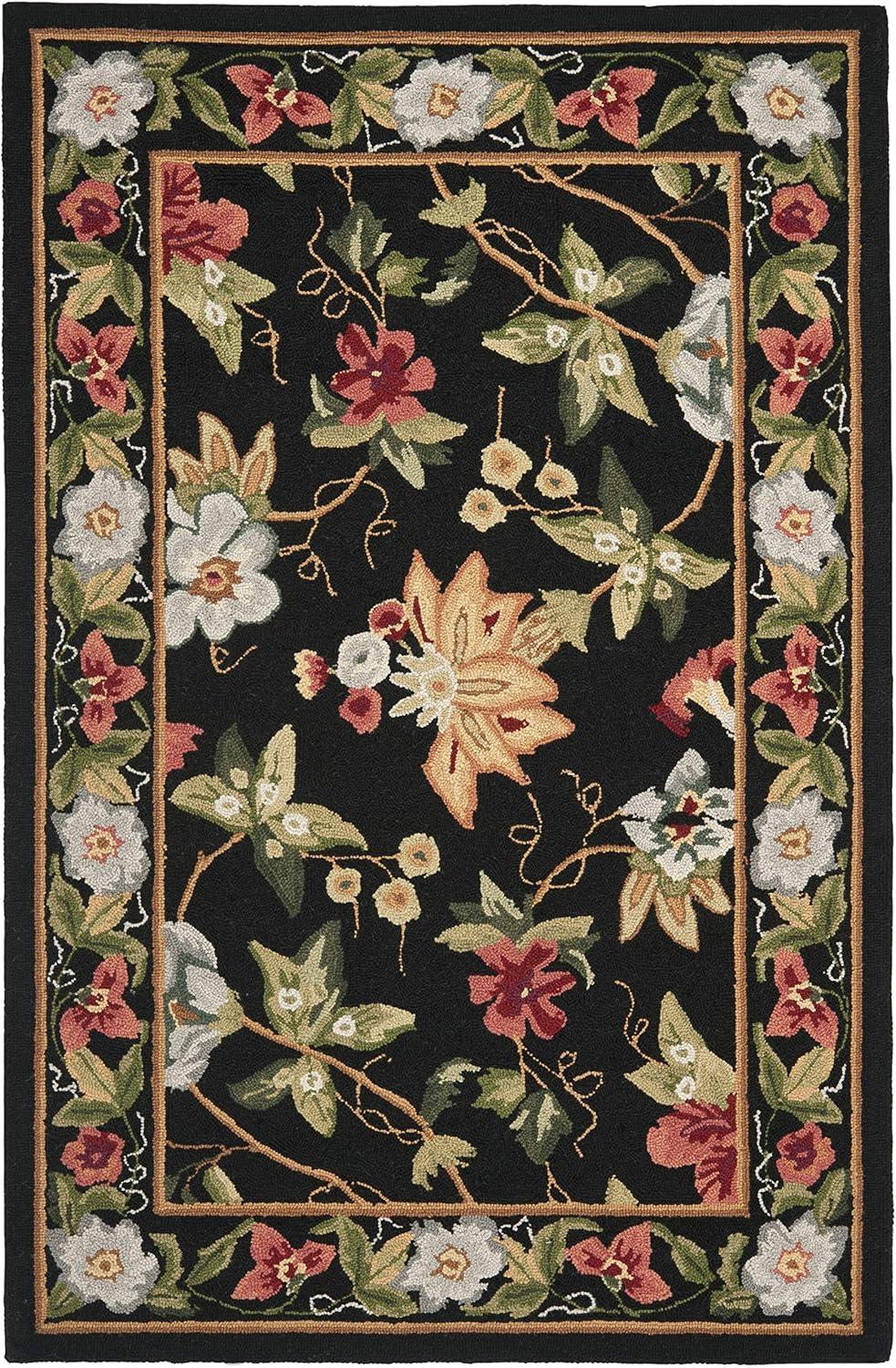 Chelsea HK311 Hand Hooked Accent Rug - Black - 2'6"x4' - Safavieh.