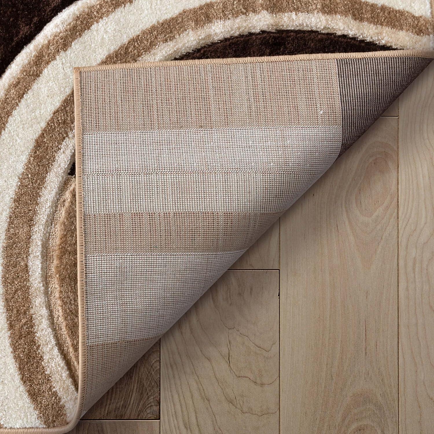 Well Woven Ruby Galaxy Waves Modern Geometric Ivory 3'11" x 5'3" Area Rug