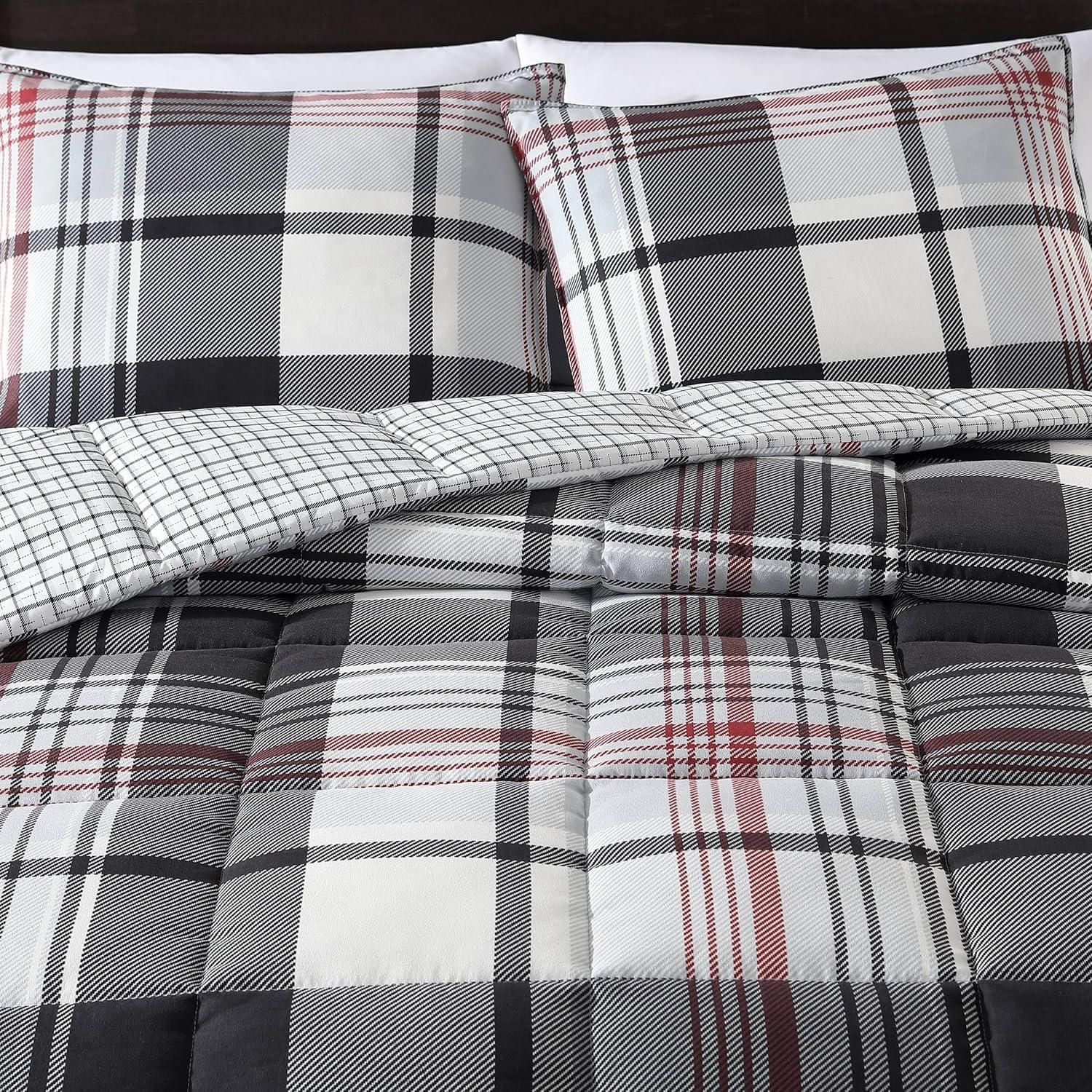 Eddie Bauer Normandy Plaid Duvet Set Black