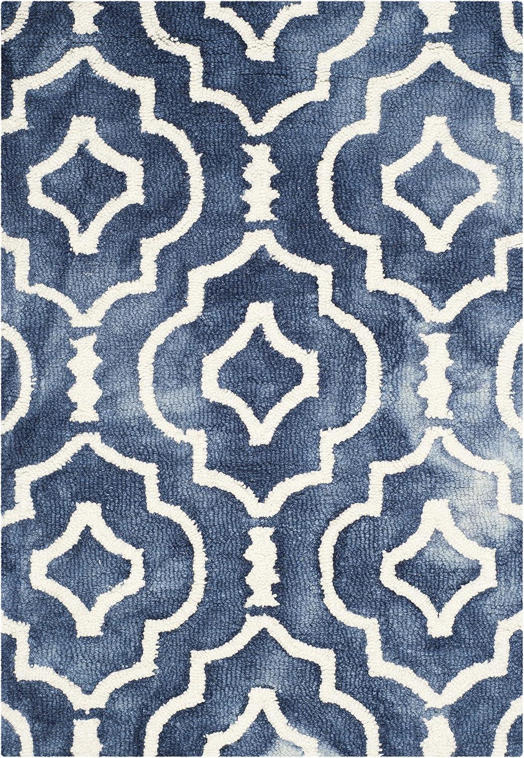 Dip Dye DDY538 Hand Tufted Indoor Accent Rug - Navy/Ivory - 2'x3' - Safavieh