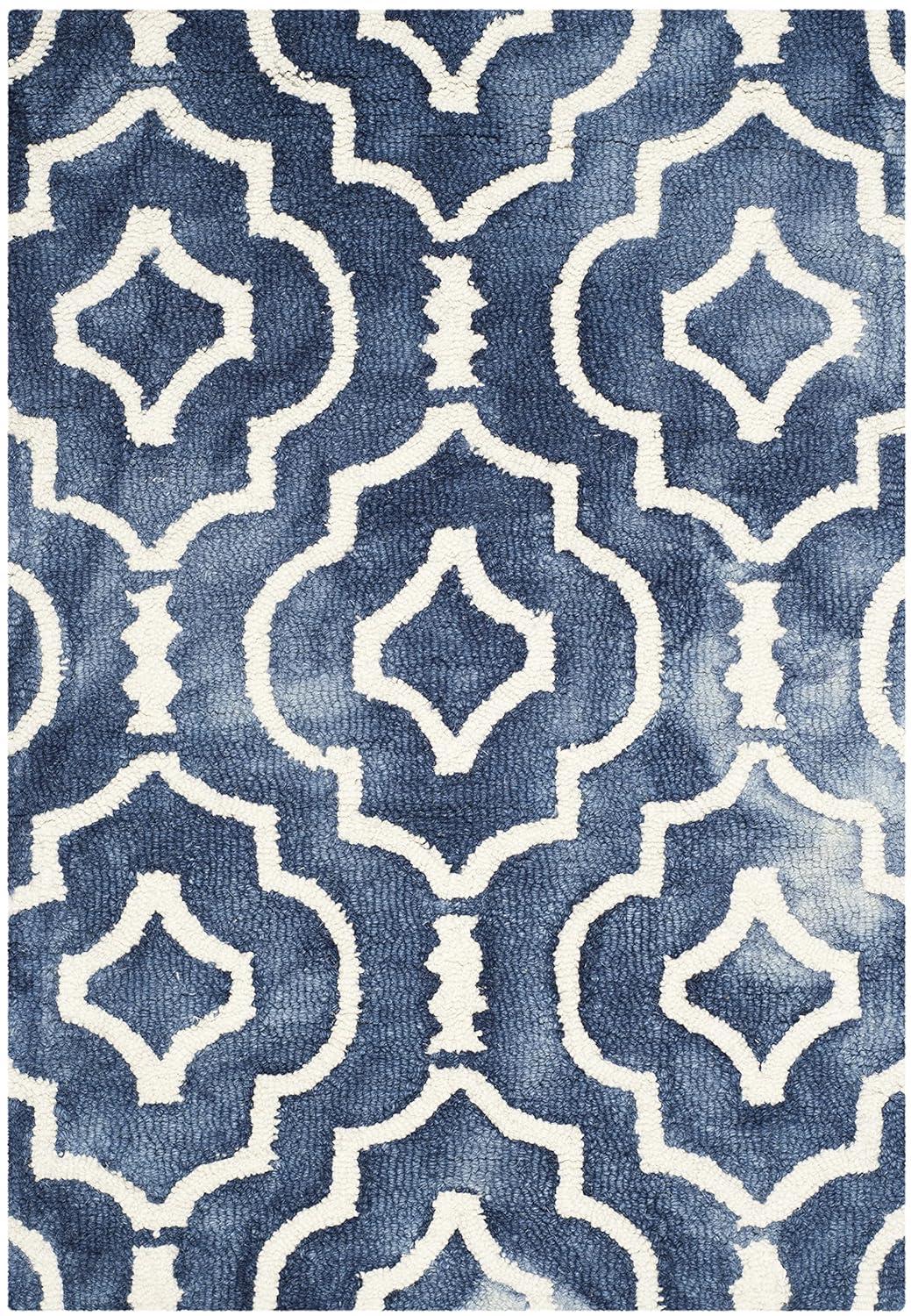 Dip Dye DDY538 Hand Tufted Indoor Accent Rug - Navy/Ivory - 2'x3' - Safavieh
