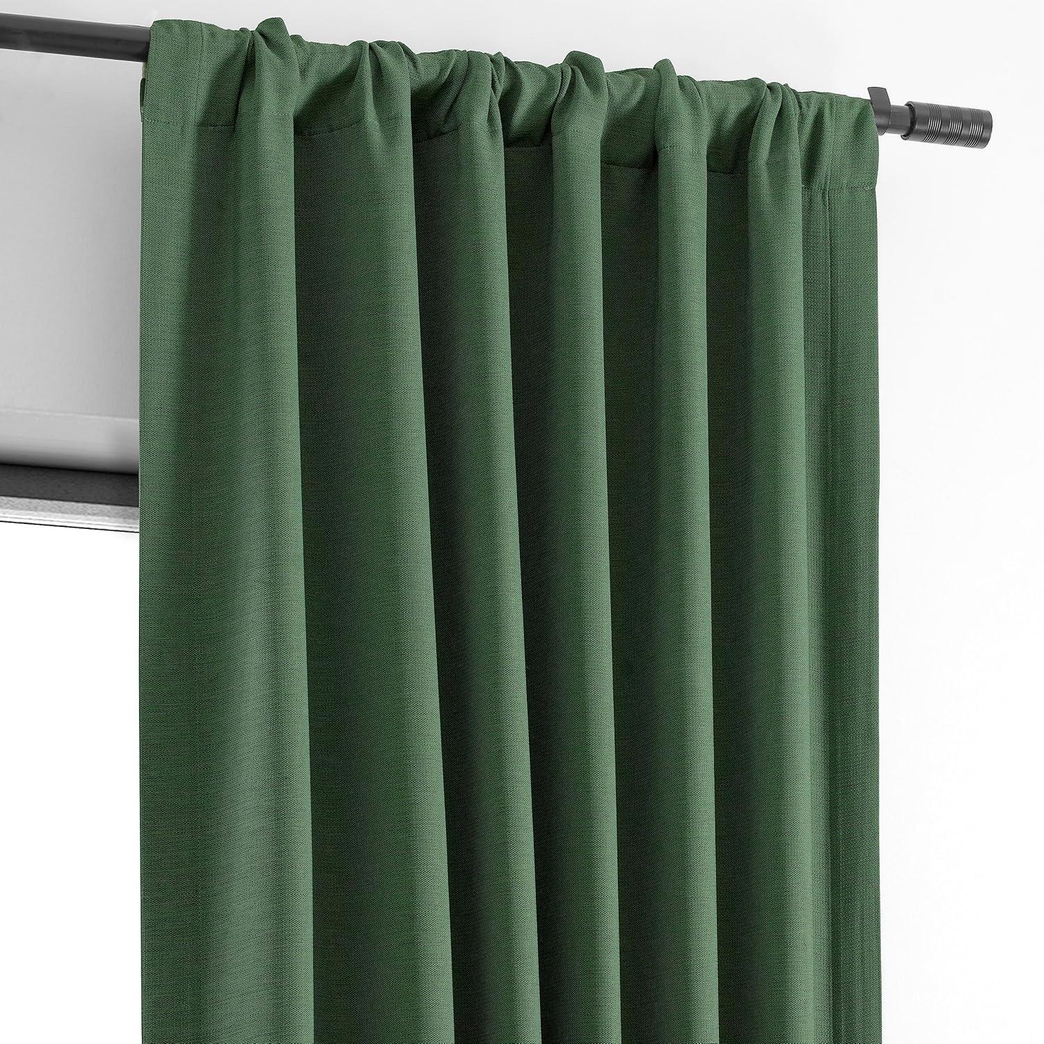 Pine Forest Green Blackout Polyester Drape Panel Curtains