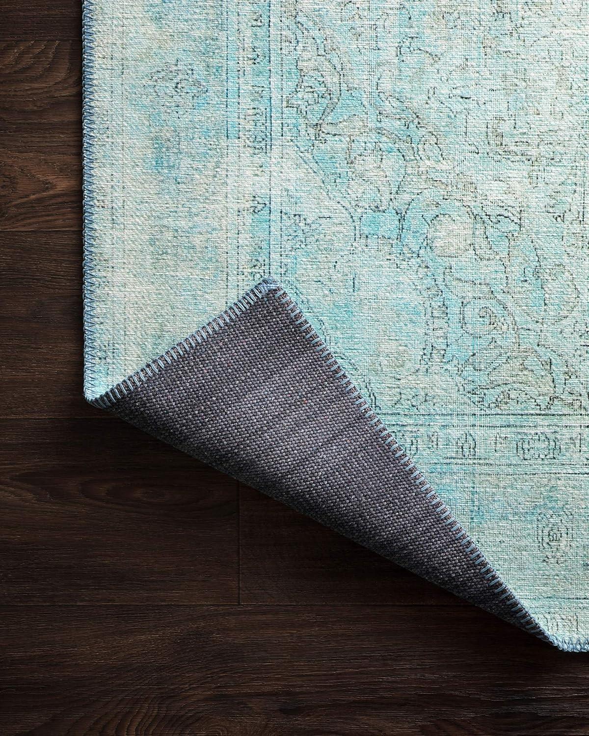 Loloi II Loren Collection LQ-08 Aqua Oriental Area Rug 5'-0" x 7'-6"