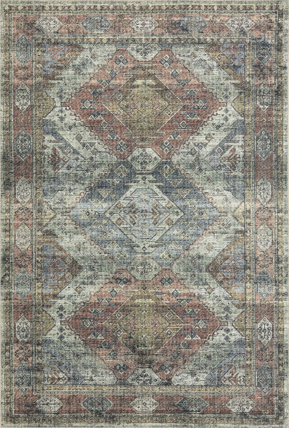 Skye Oriental Blue 9' x 12' Wool & Synthetic Easy-Care Area Rug