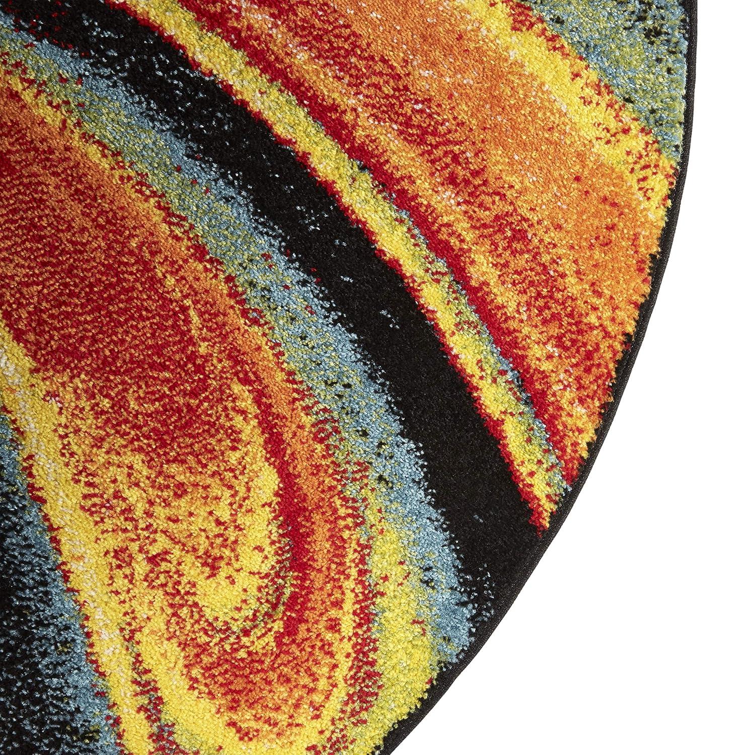 Home Dynamix Splash Adja Contemporary Abstract Swirl Area Rug, Red/Blue, 7'10"x10'2"