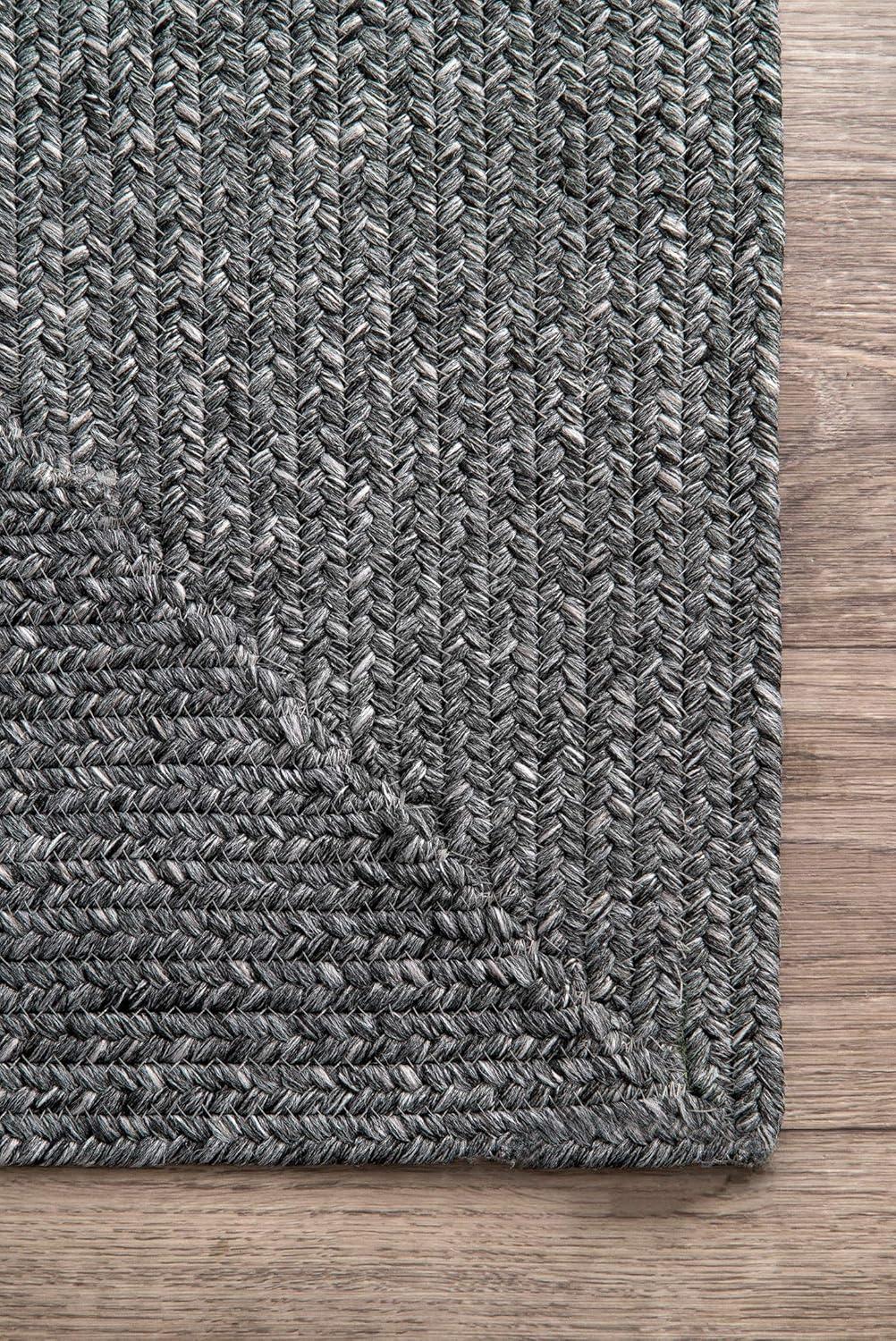 Lefebvre Charcoal 2' x 3' Braided Synthetic Indoor/Outdoor Rug