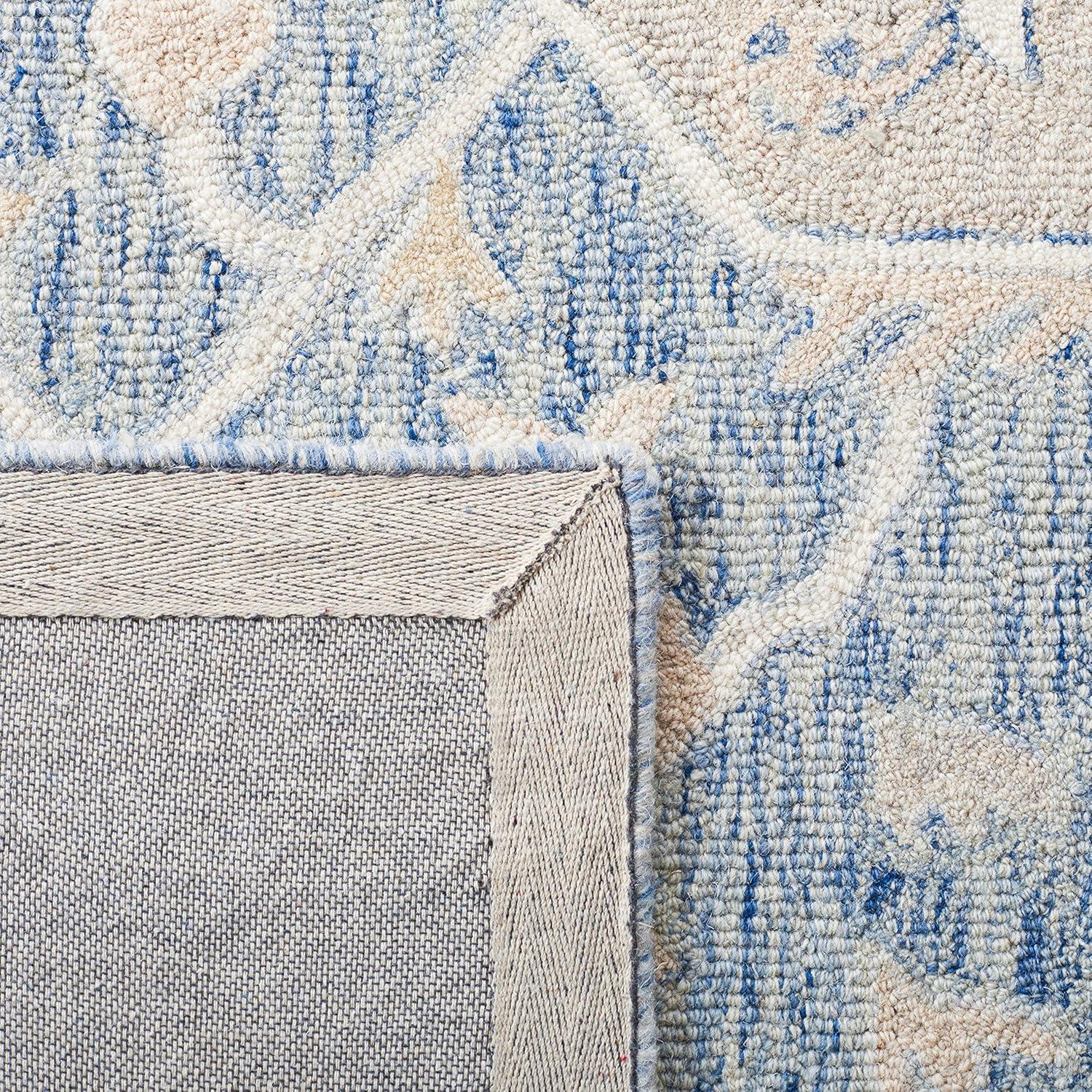 Micro-Loop MLP503 Hand Tufted Area Rug - Blue/Ivory - 5'x5' - Safavieh.