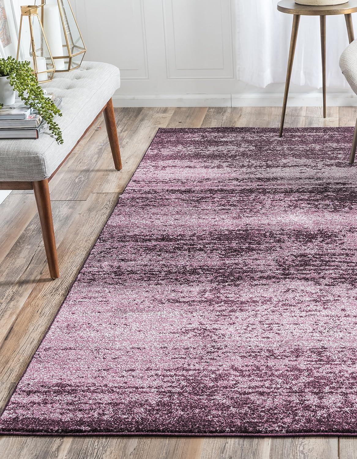 Violet Tufted Synthetic 9' x 12' Reversible Area Rug