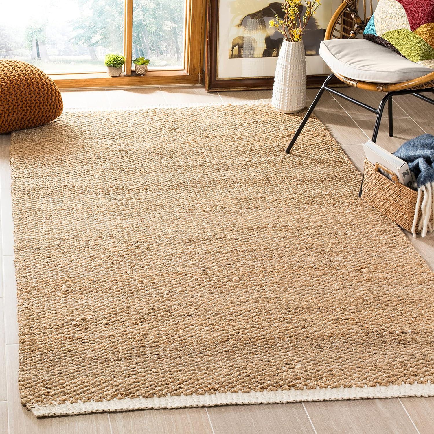 Natural Fiber NF454 Hand Woven Indoor Area Rug - Blue/Natural - 9'x12' - Safavieh