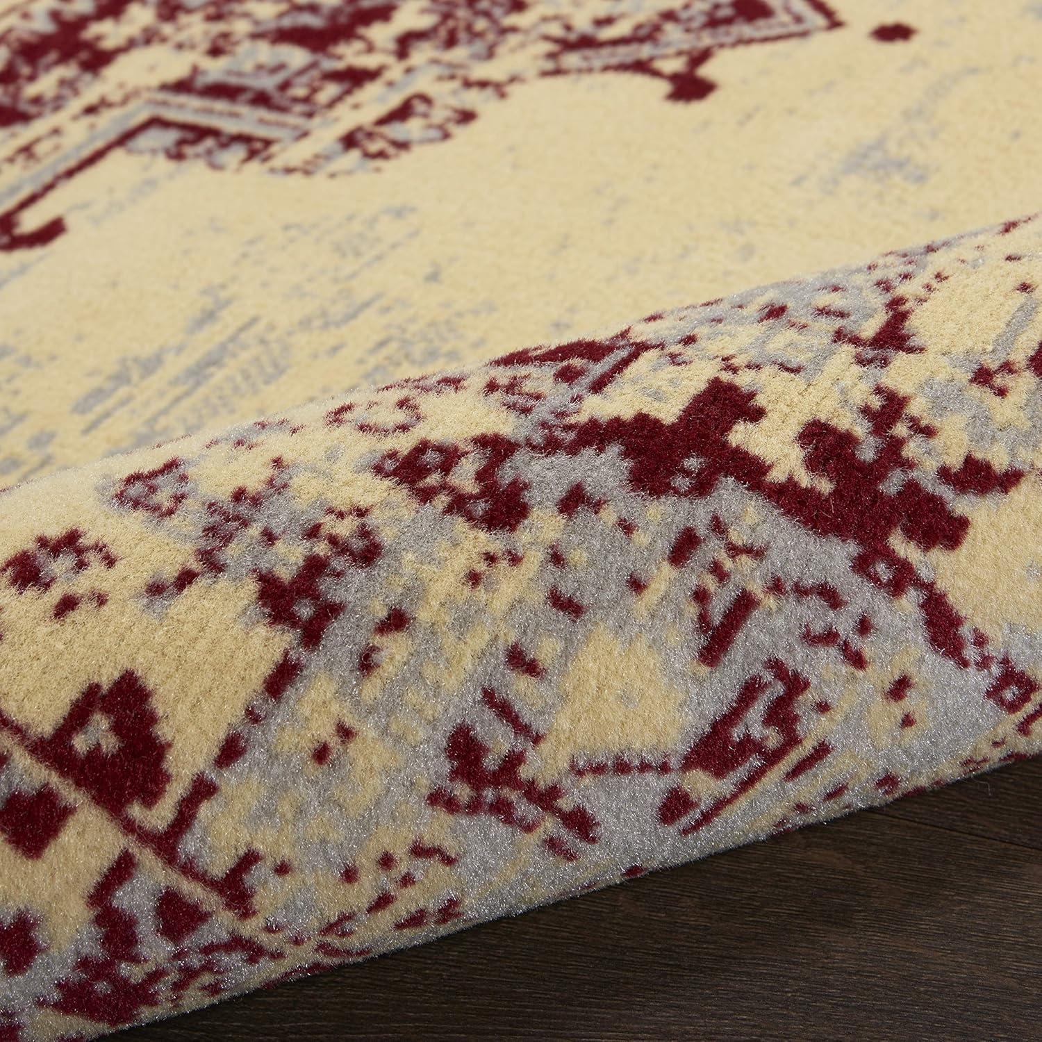 Nourison Grafix GRF14 Indoor Area Rug - Cream/Red 2'3" x 7'6"