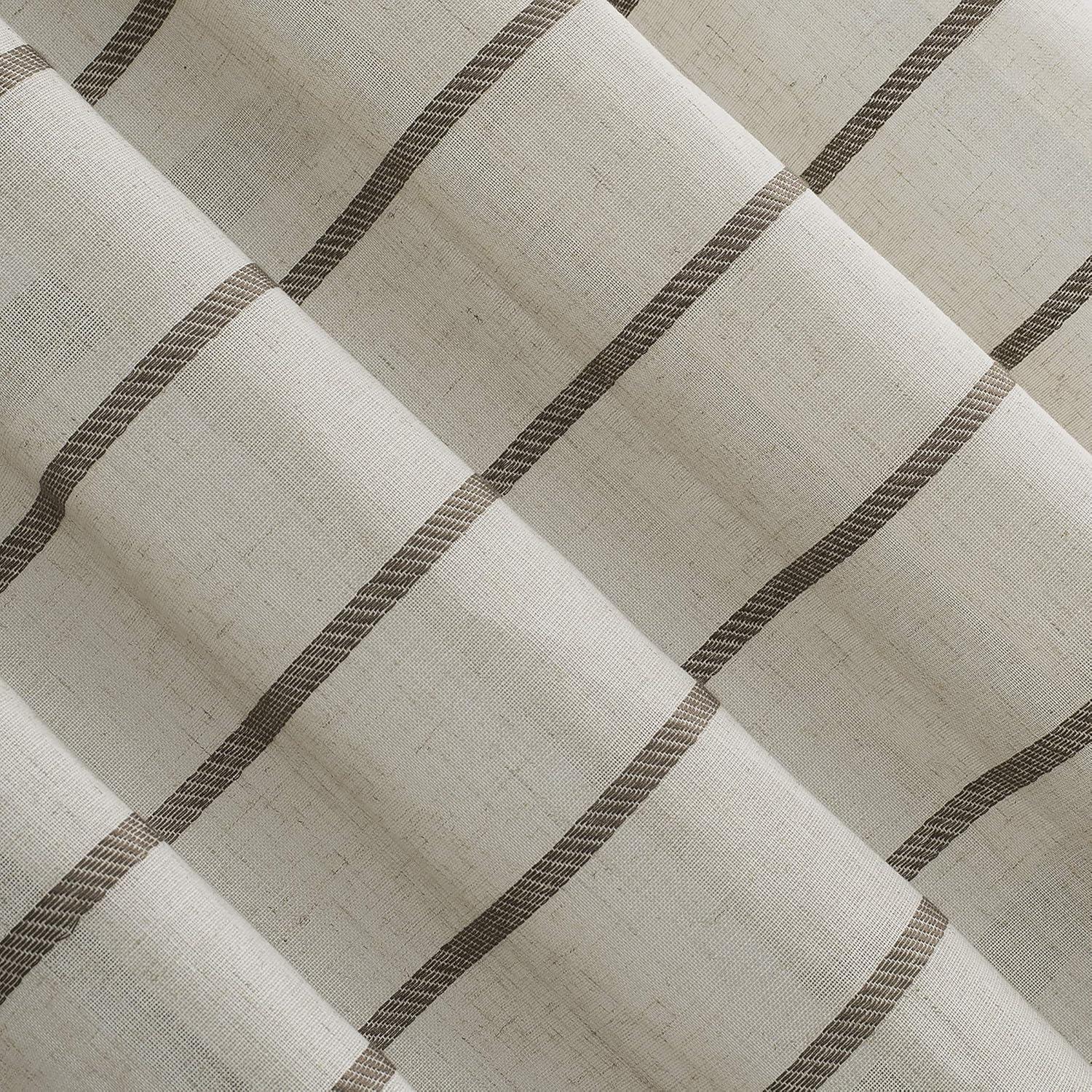 Clean Window Clean Window Aso Twill Stripe Anti-Dust Linen Blend Sheer Curtain Panel