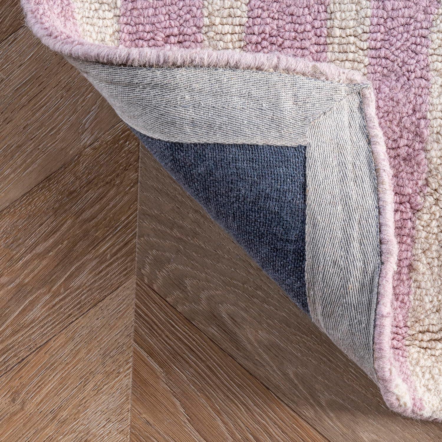 Nuloom Lemuel Geometric 8x10 Wool Indoor Area Rug for Living Room Bedroom Dining Room Kitchen, Navy/Ivory