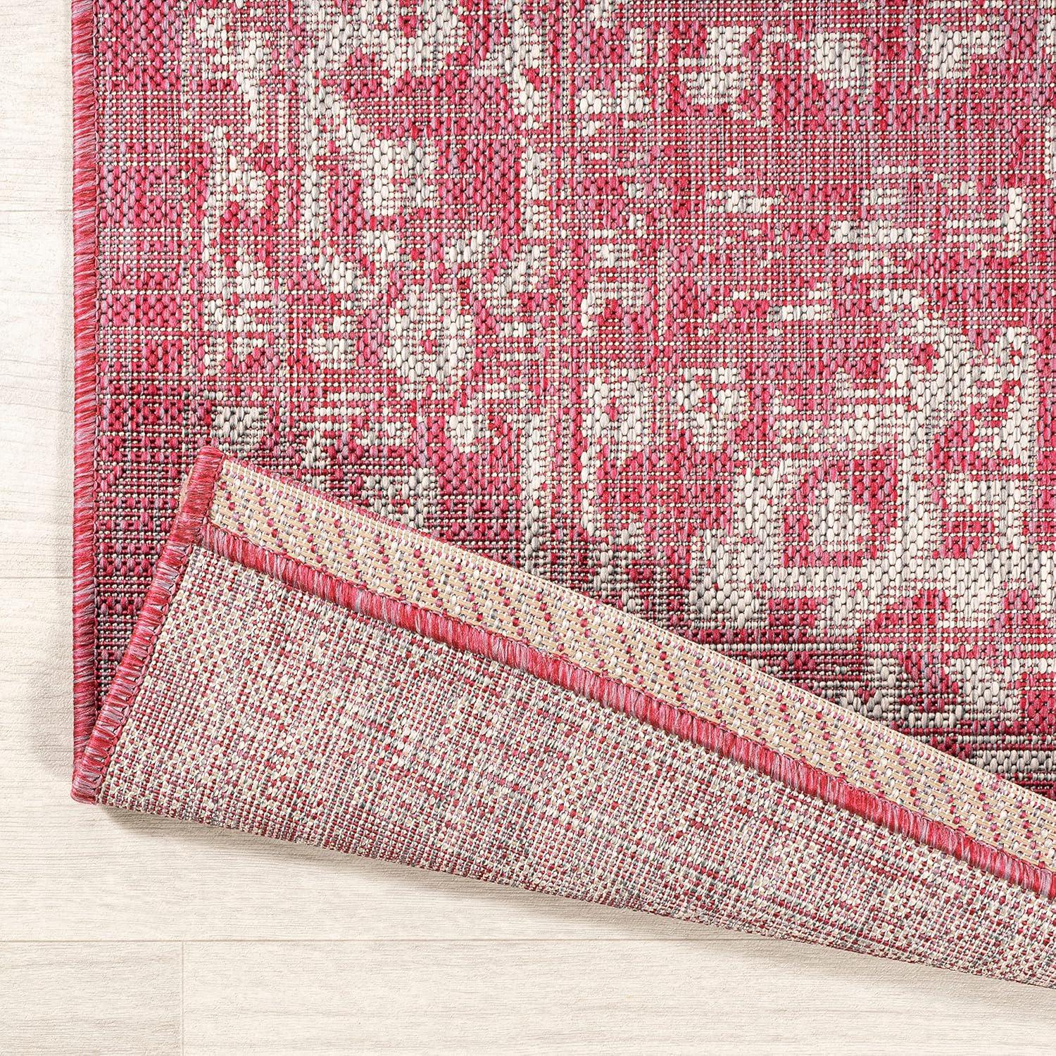 Malta Bohemian Inspired Medallion Textured Weave Indoor/Outdoor Area Rug - JONATHAN Y