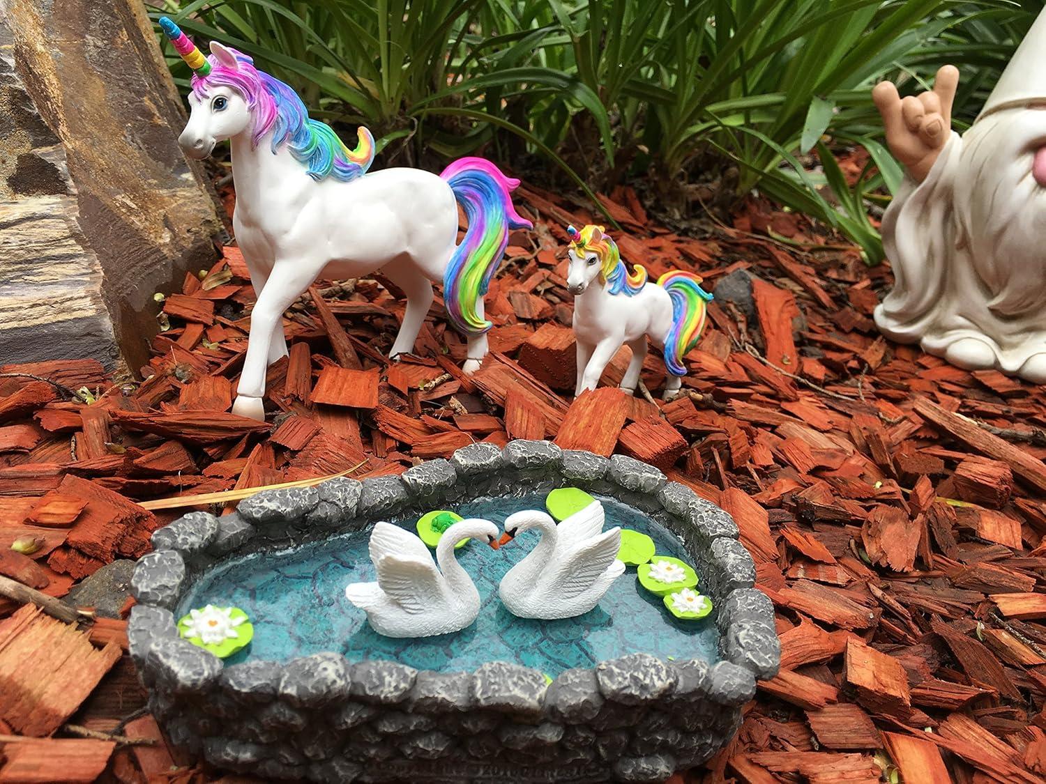 Swan Miniature Pond - LOVE is in the air!  A Miniature Swan Lake for a Miniature Fairy Garden and Miniature Garden Accessories by GlitZGlam