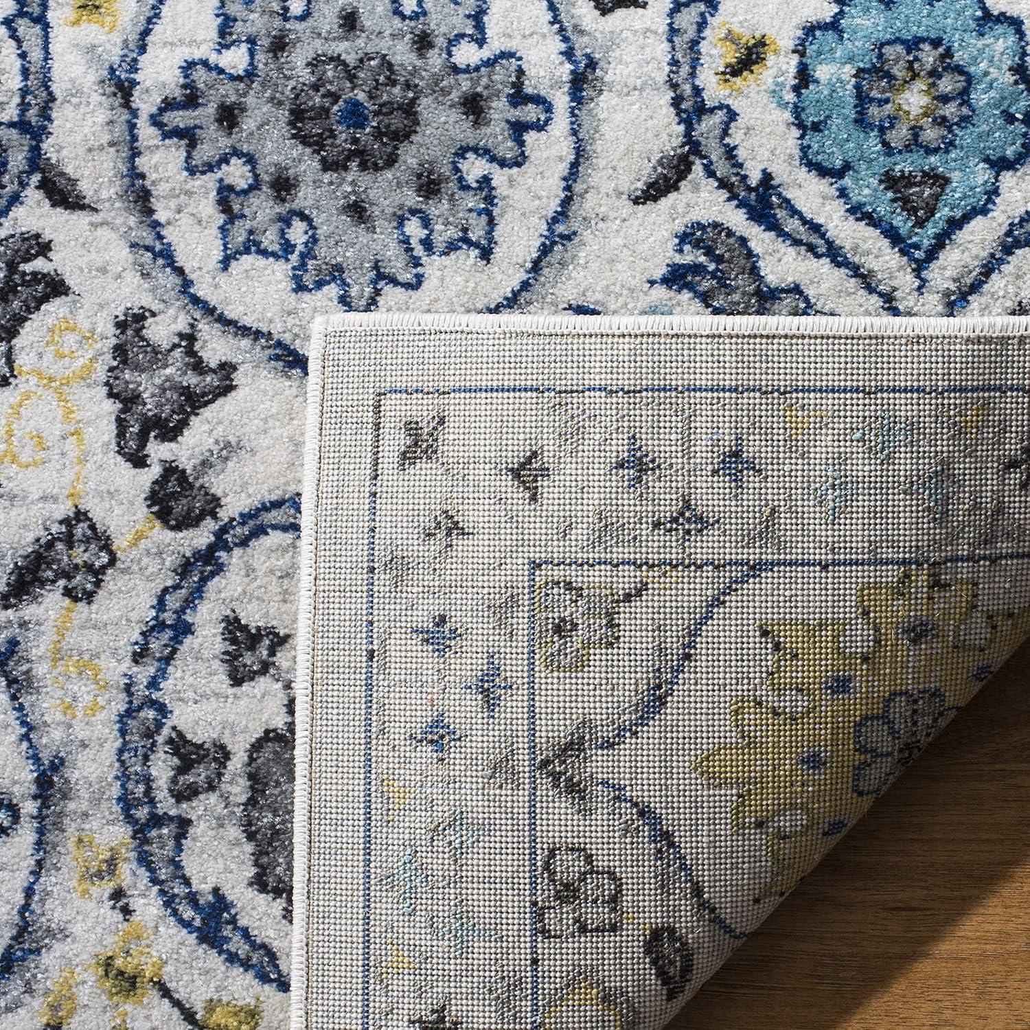 Evoke EVK210 Power Loomed Area Rug - Ivory/Blue - 6'7"x9' - Safavieh.