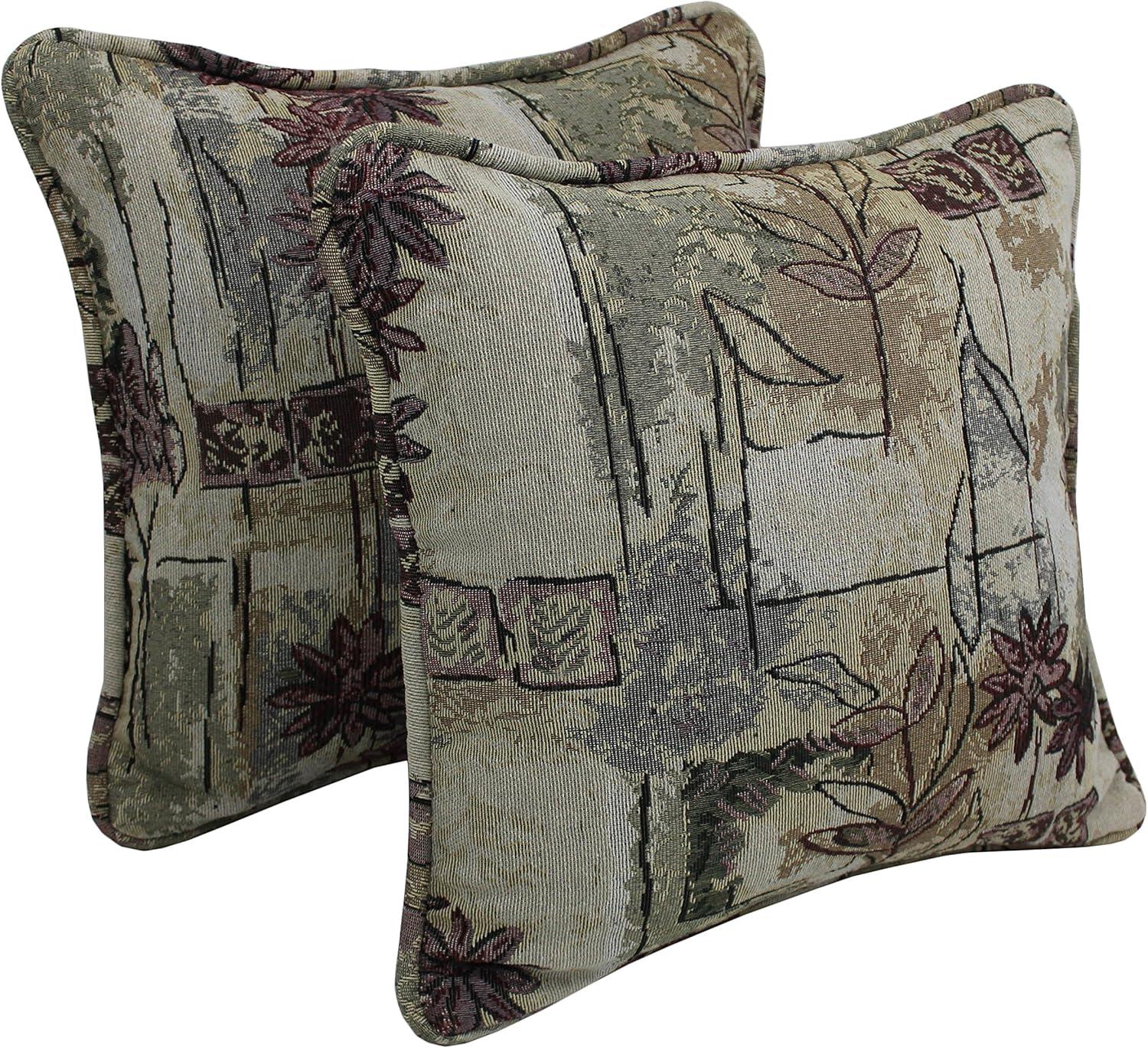 Japanese Garden Tapestry Square Throw Pillows Set of 2