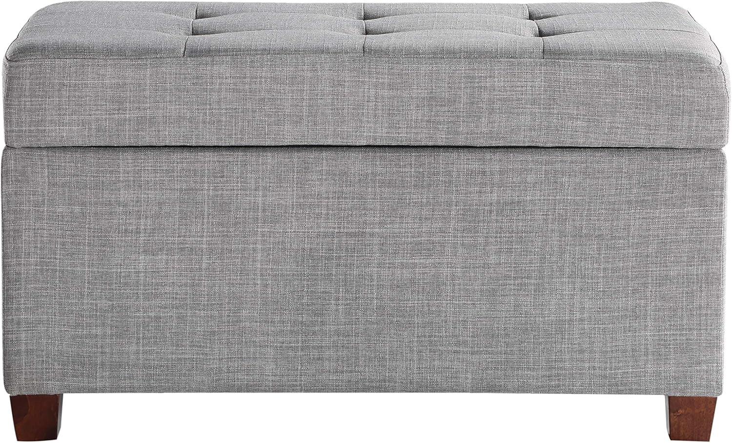 OSP Home Furnishings Storage Ottoman in Dove Gray Fabric