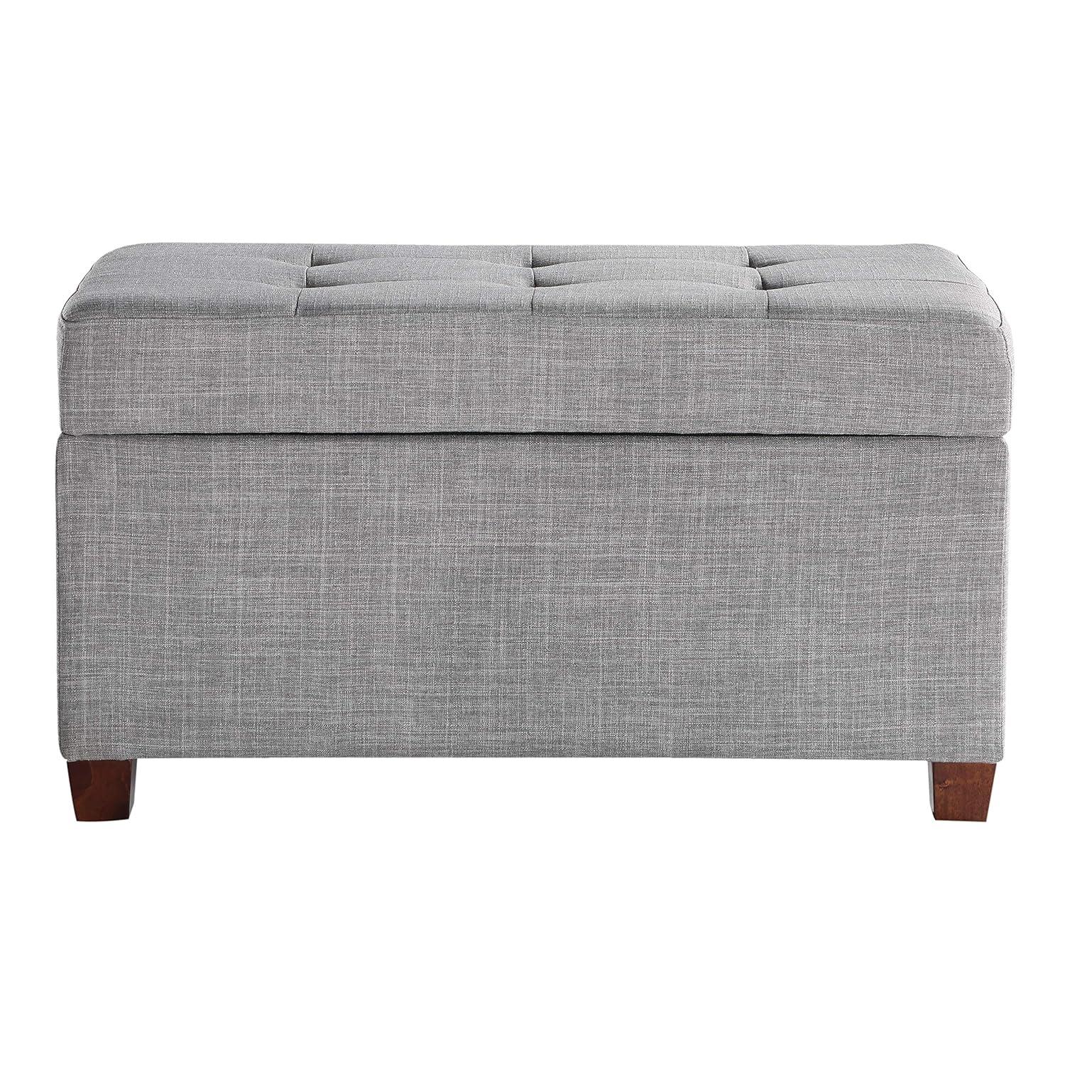 OSP Home Furnishings Storage Ottoman in Dove Gray Fabric