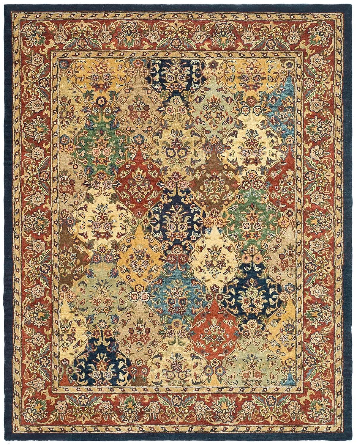 Heritage HG911 Hand Tufted Area Rug - Multi/Burgundy - 7'6"x9'6" - Safavieh.