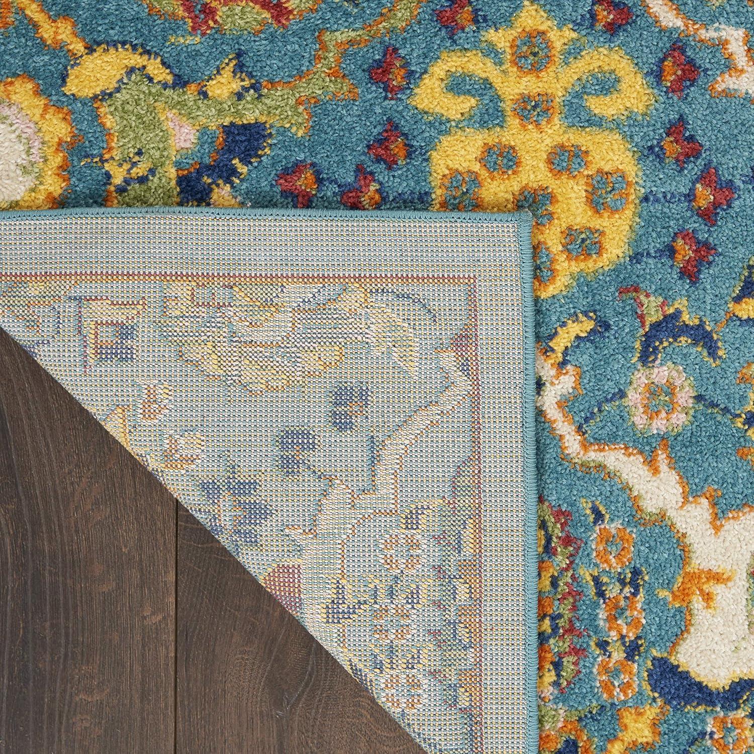 Nourison Allur Boho Indoor Area Rug Turquoise Ivory 9' x 12'
