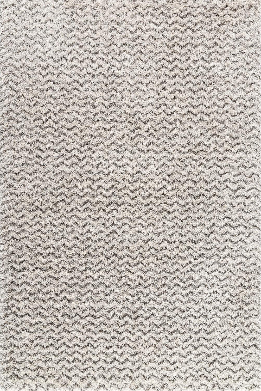 nuLOOM Cuellar Chevron Shag Area Rug, 7' 6" x 9' 6", Ivory