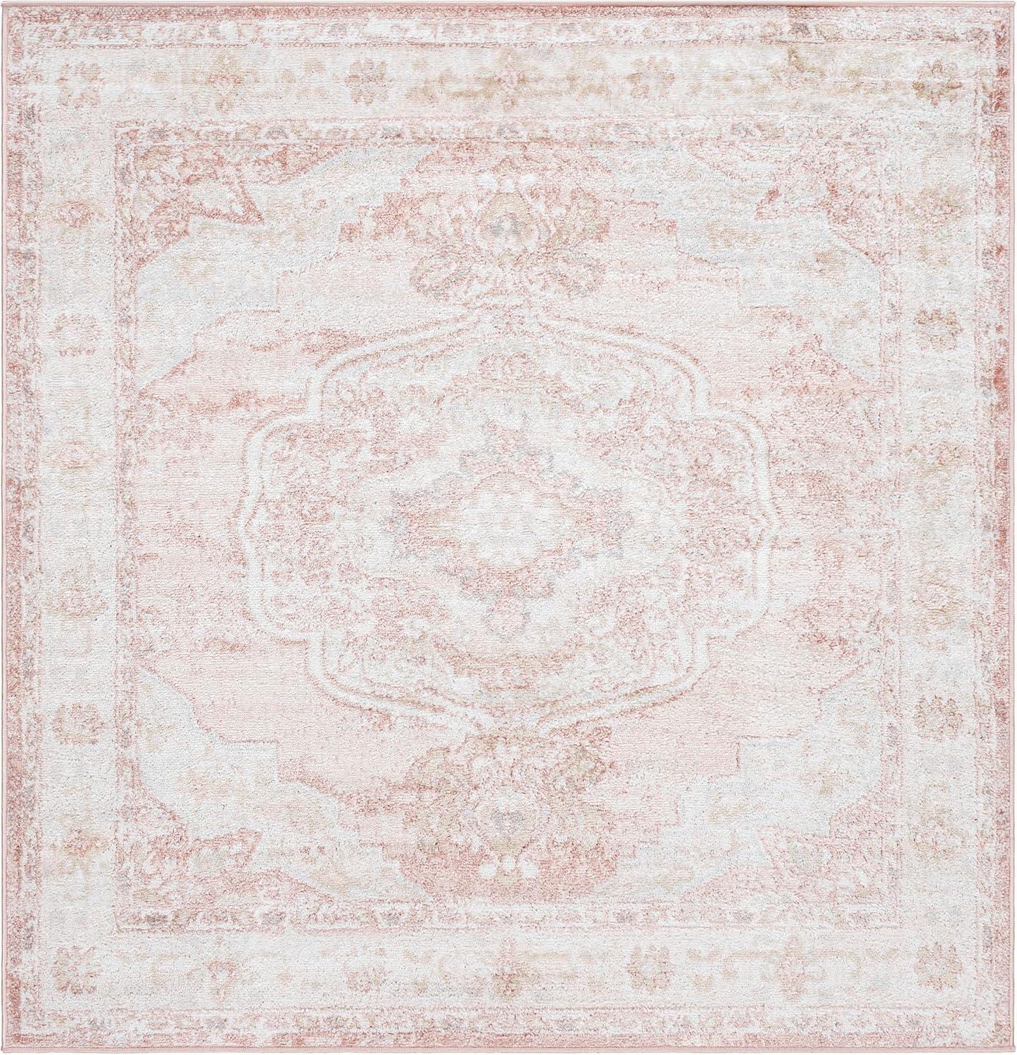 Mark & Day Baflo 7'10" Square Woven Indoor Area Rugs Blush