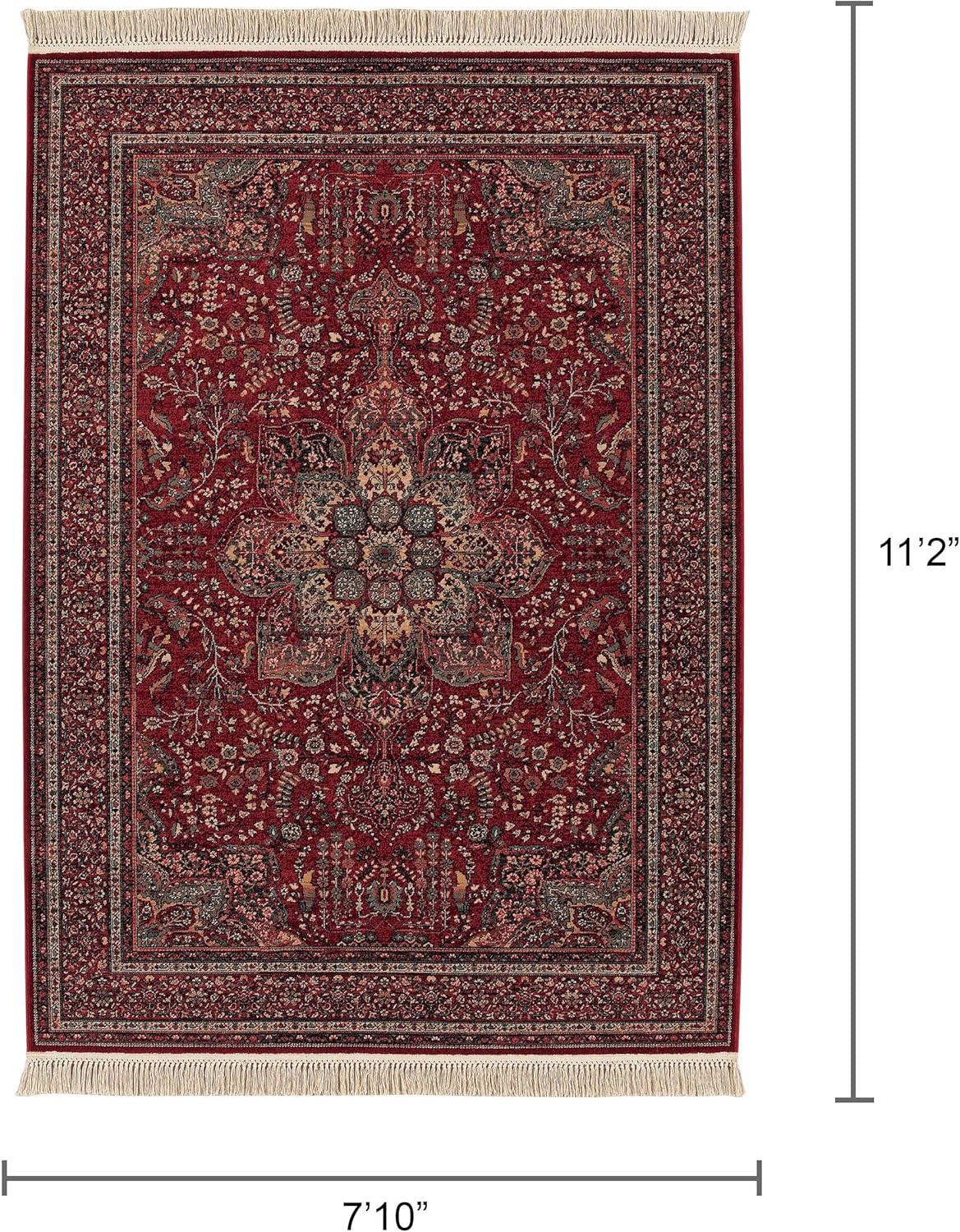 Couristan Kashimar All Over Center Medallion Wool Area Rug, 2'2" x 4'9", Antique Red