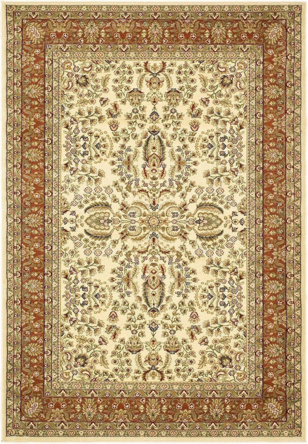 SAFAVIEH Lyndhurst Elizabeth Traditional Floral Area Rug, Ivory/Rust, 11' x 15'