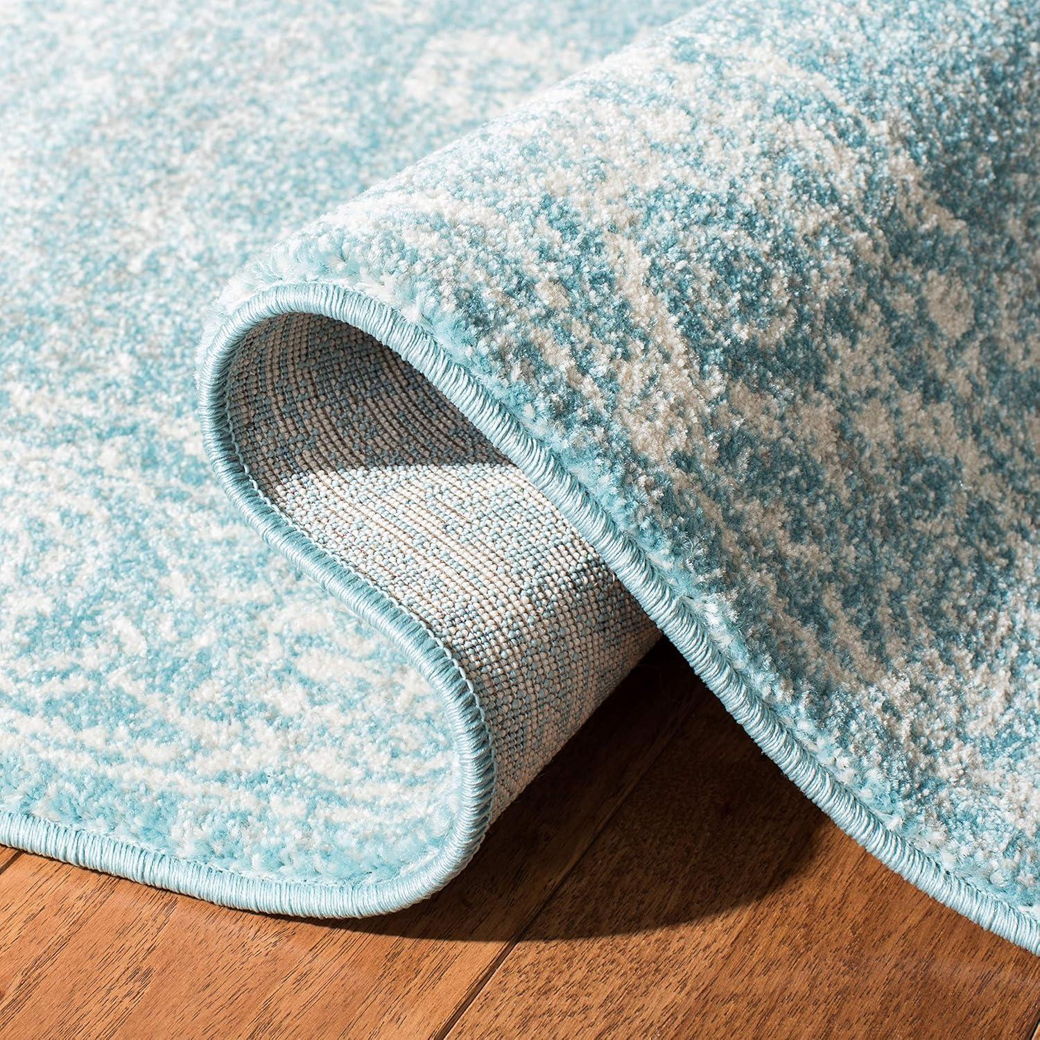 Evoke EVK270 Power Loomed Area Rug Light Blue / Ivory 4' X 6' - Safavieh.