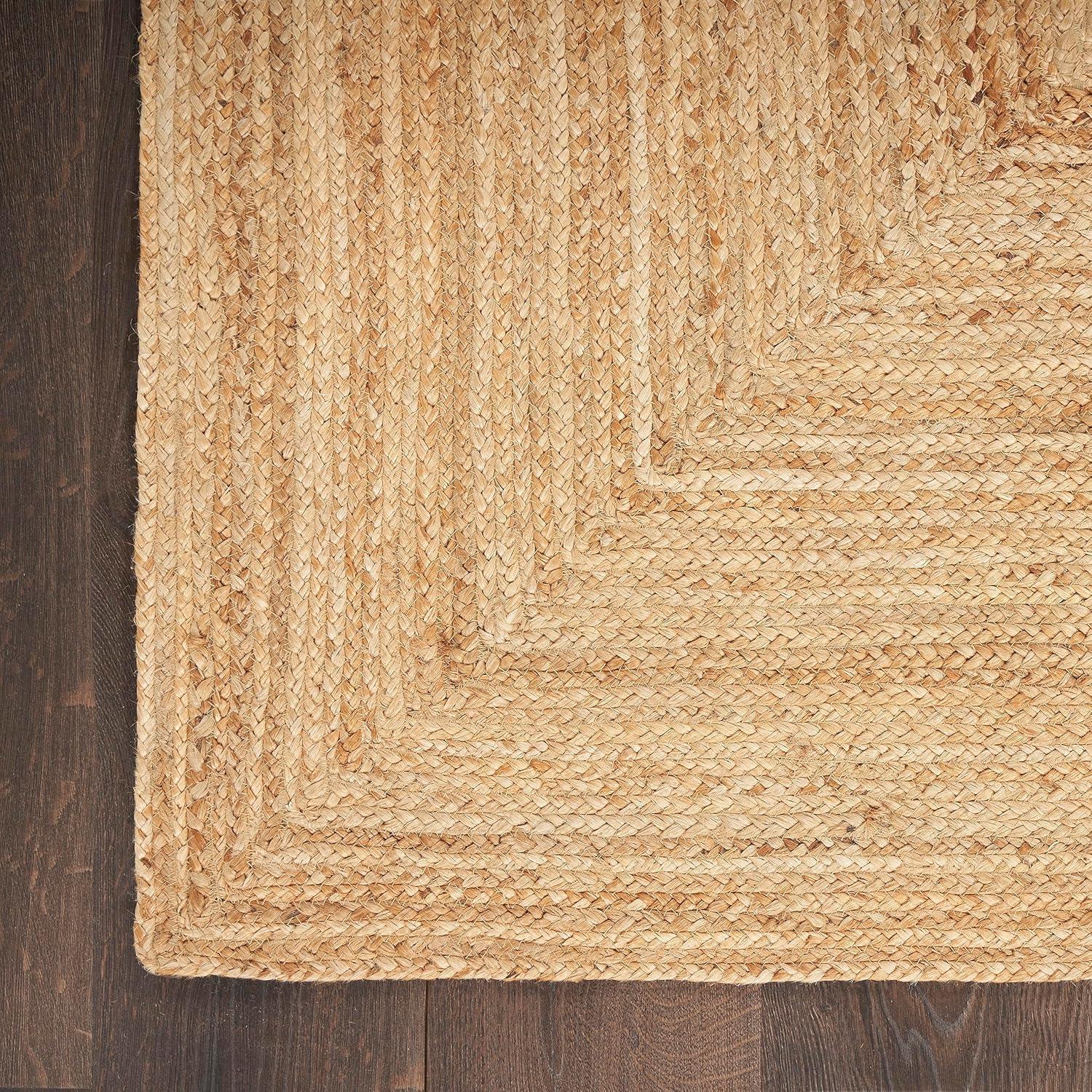 Nourison Handwoven Natural Jute Indoor Area Rug Natural 4' x 6'