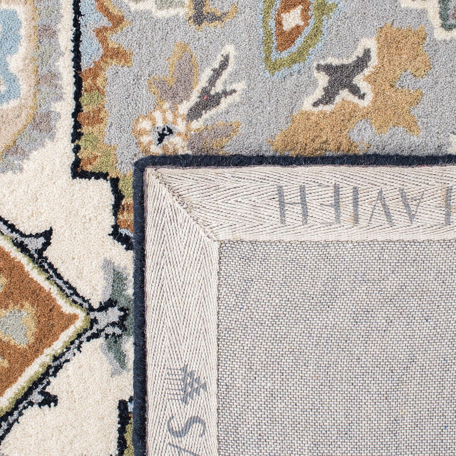 Heritage HG625 Handmade Area Rug - 5'x8' - Grey/Navy - Safavieh