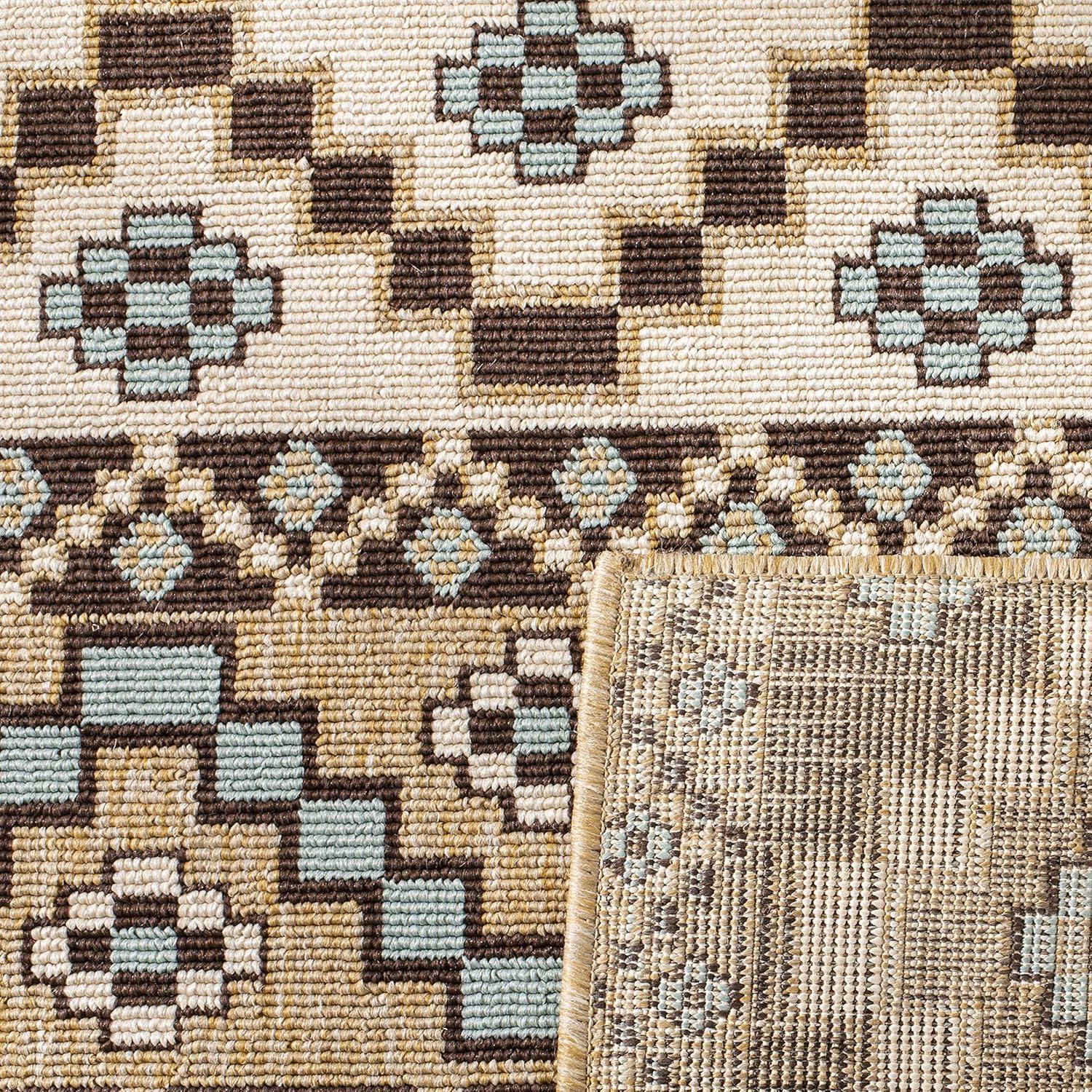 Veranda VER095 Power Loomed Indoor and Outdoor Area Rug - Creme/Brown - 5'3"x7'7" - Safavieh.