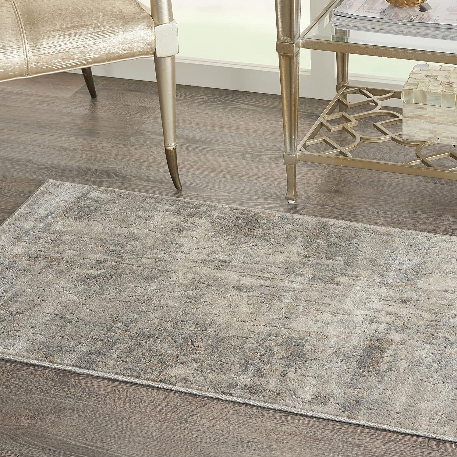 Nourison Concerto Abstract Contemporary Area Rug Beige Grey 2'2" x 3'9"