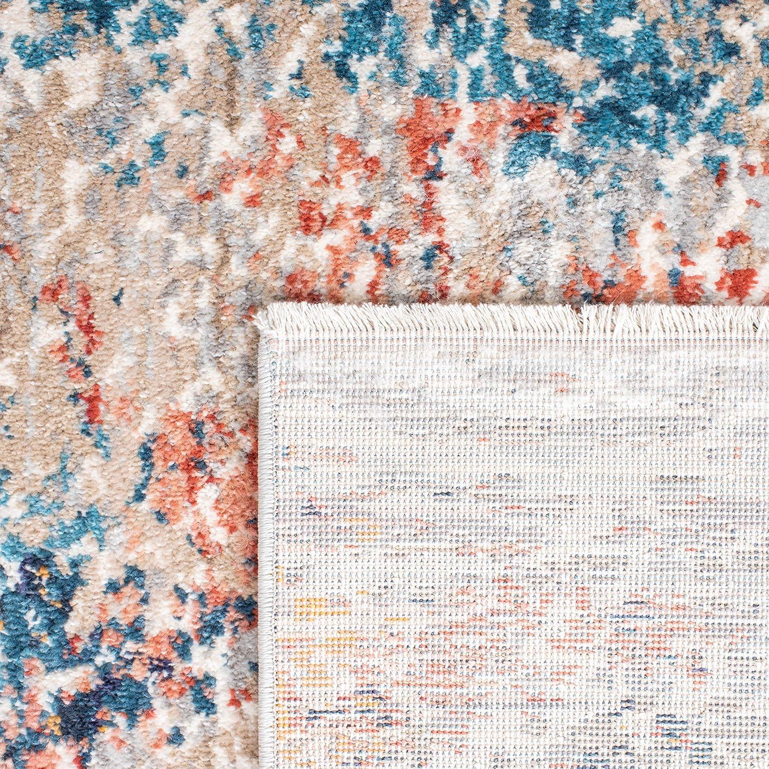 Madison MAD494 Power Loomed Area Rug - Grey/Orange - 5'3"x7'6" - Safavieh.