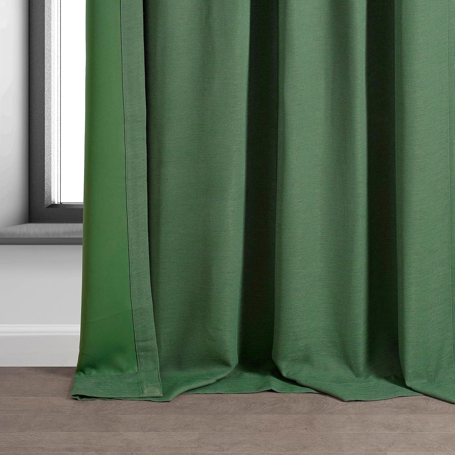 Pine Forest Green Blackout Polyester Drape Panel Curtains