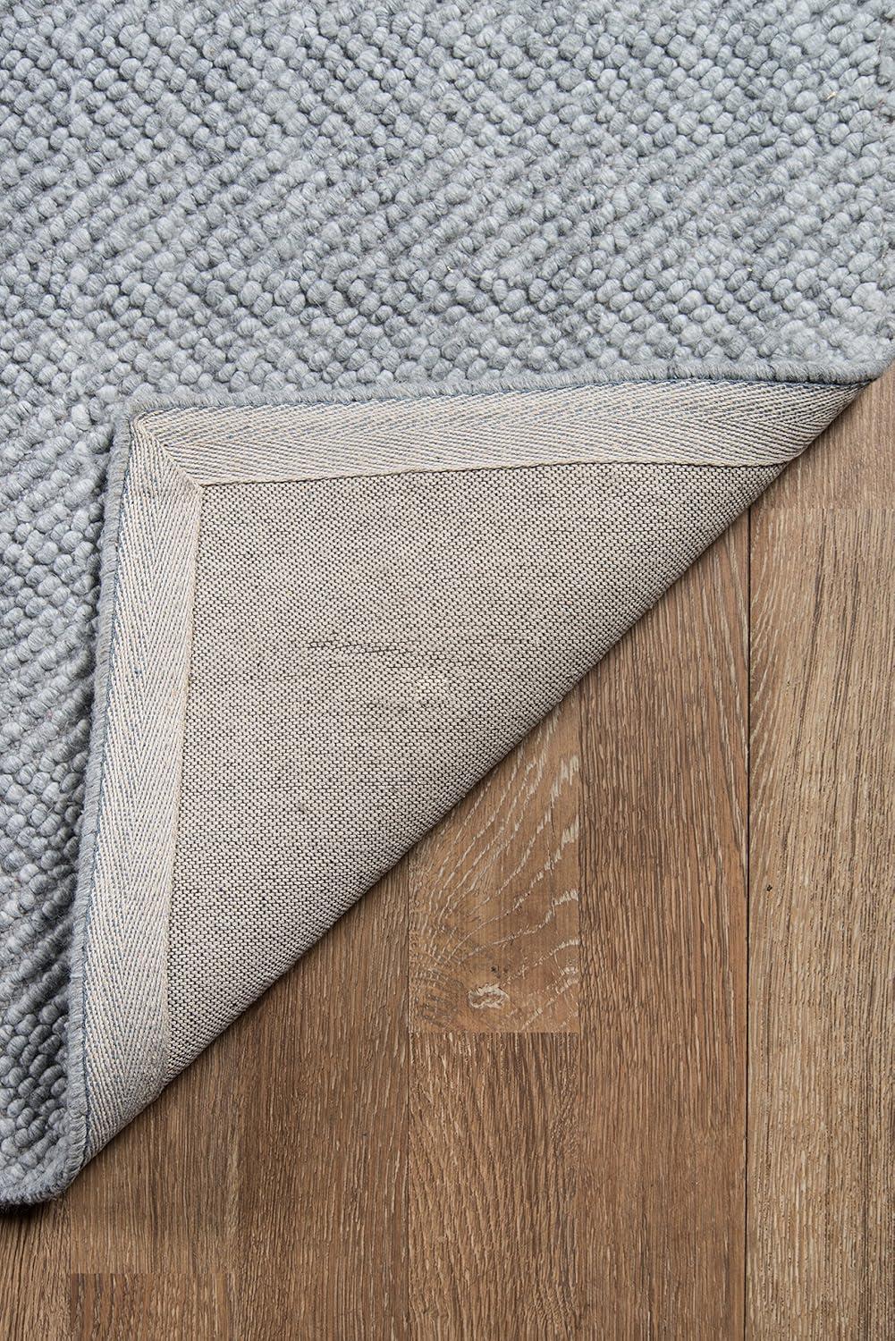 Erin Gates By Momeni 5'x8' Solid Woven Area Rug Gray: Modern Handmade Low Pile Polyester Rectangle Rug