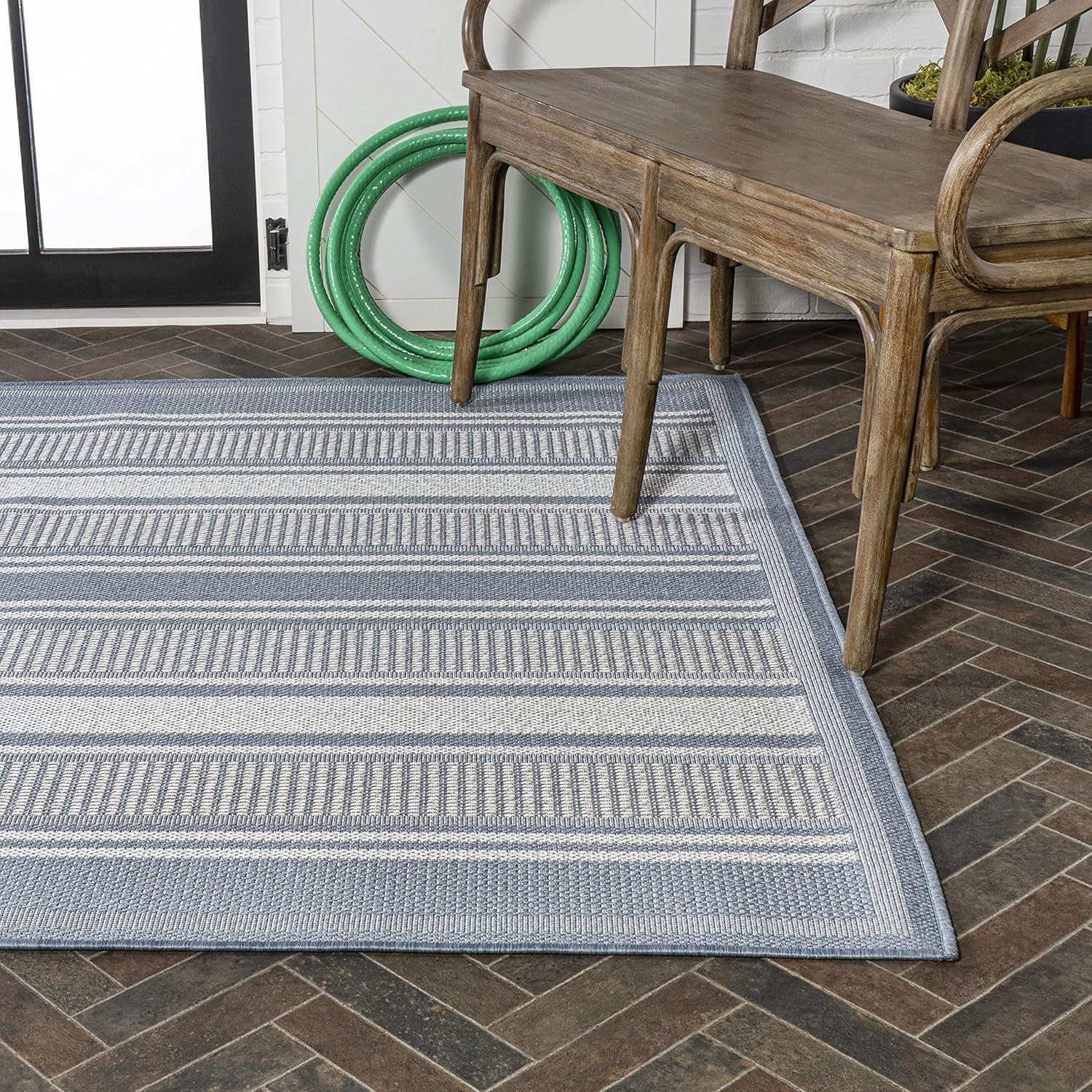 Haynes Modern Double Stripe Indoor/Outdoor Area Rug - JONATHAN Y