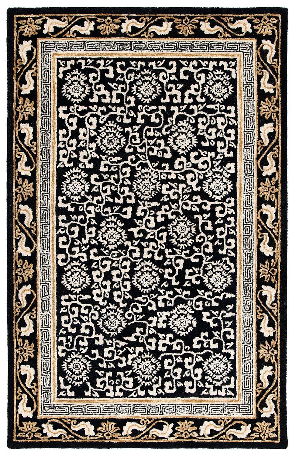 Antiquity AT860 Hand Tufted Indoor Area Rug - Black/Ivory - 6'x6' - Safavieh