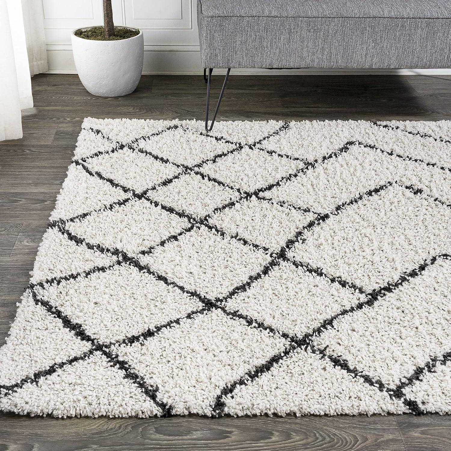 Inca Moroccan Diamond Shag Area Rug  - JONATHAN Y