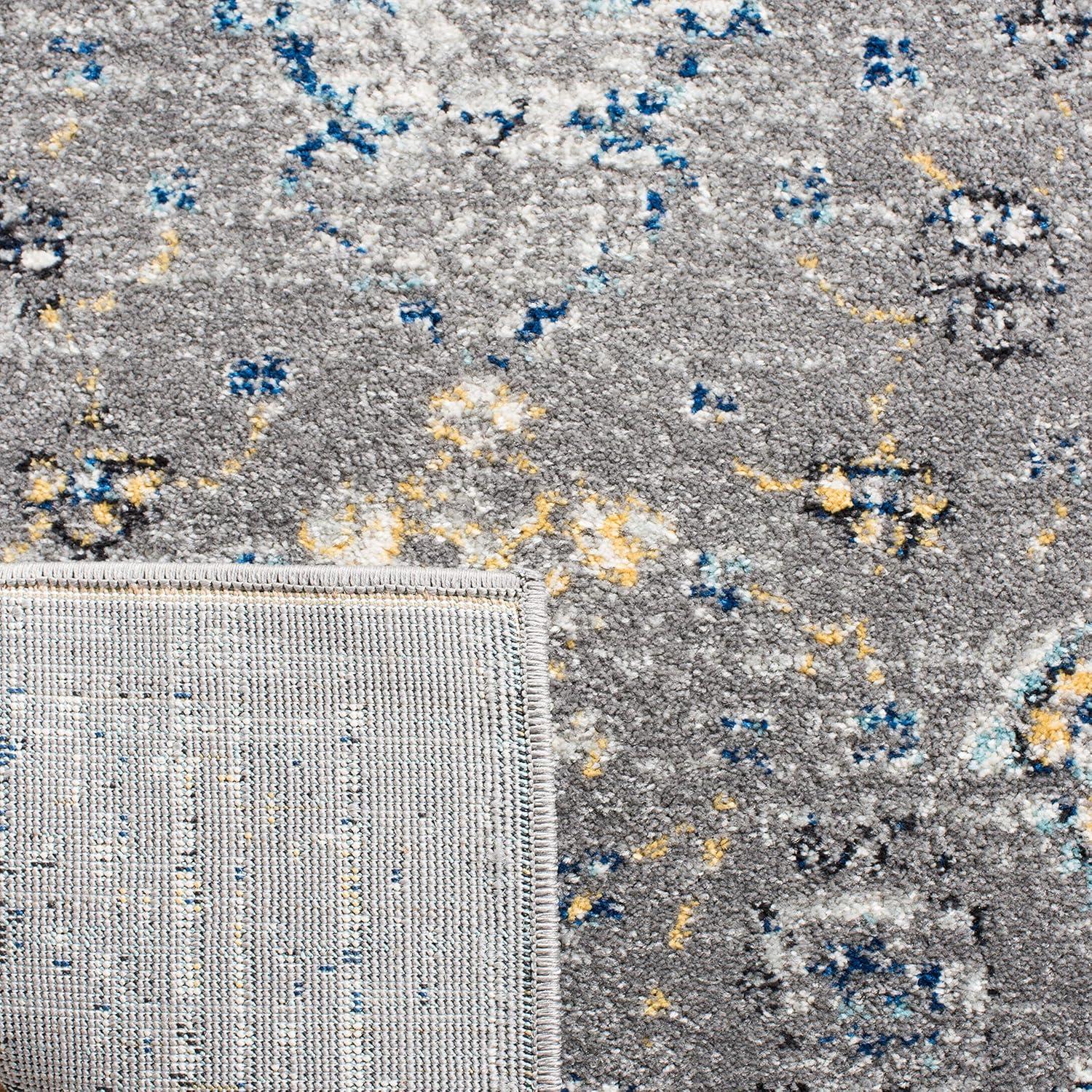 Evoke EVK224 Power Loomed Area Rug - Dark Grey/Yellow - 5'3"x7'6" - Safavieh.